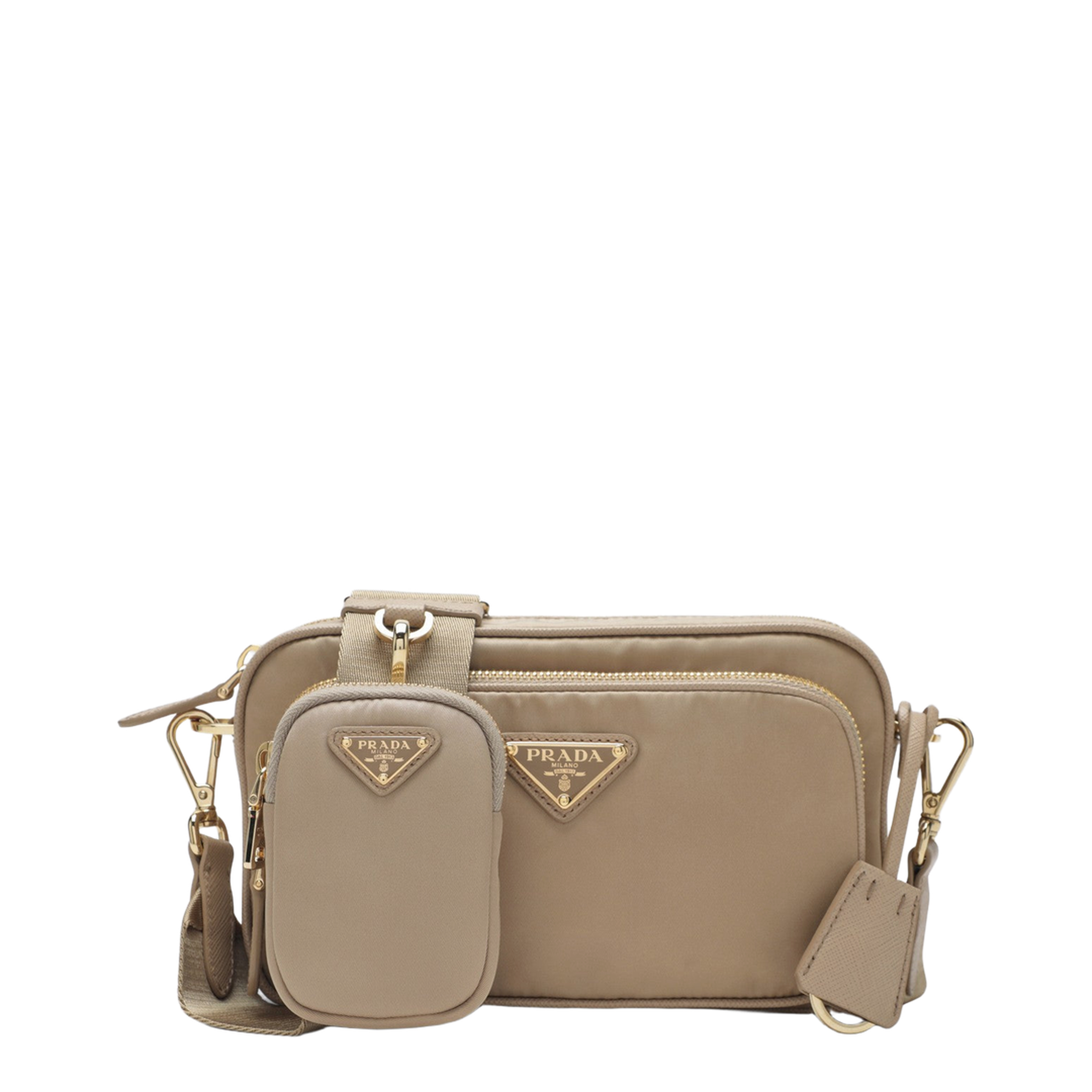 Re-Nylon Mini Re-Nylon Shoulder Bag - Cammello 1