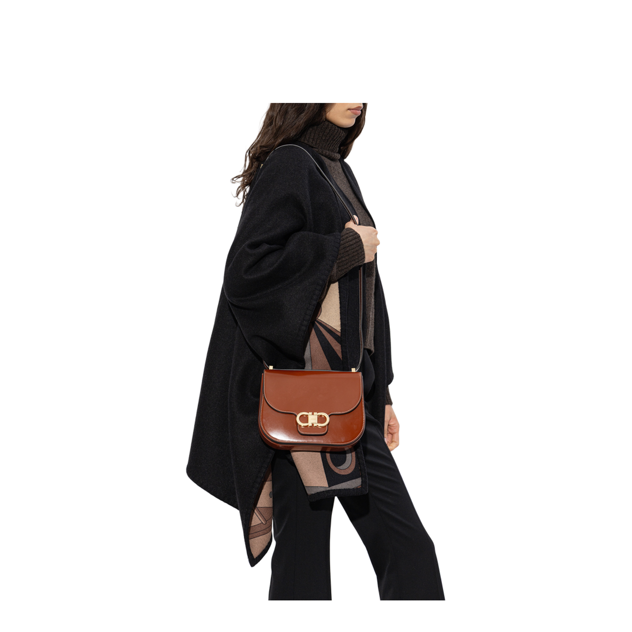 MAYFEYR - Ferragamo - Leather Handbag - 219867DOUBLEGFL789540DARKCOGNAC