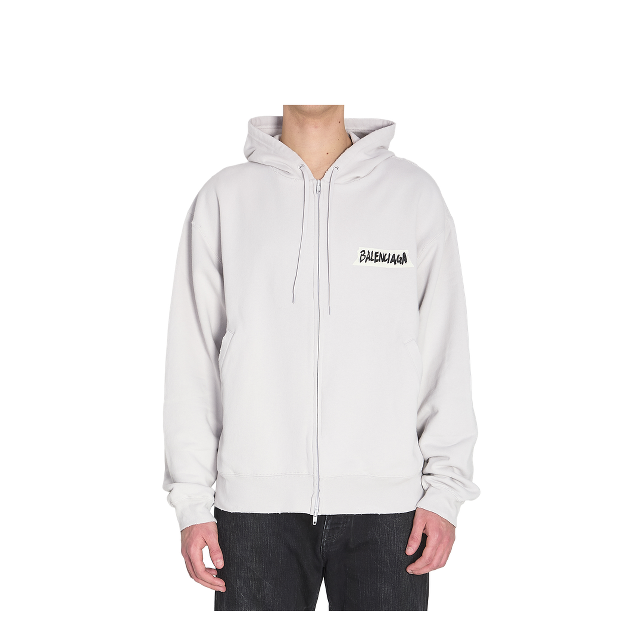 Masking Tape Zip-Up Hoodie