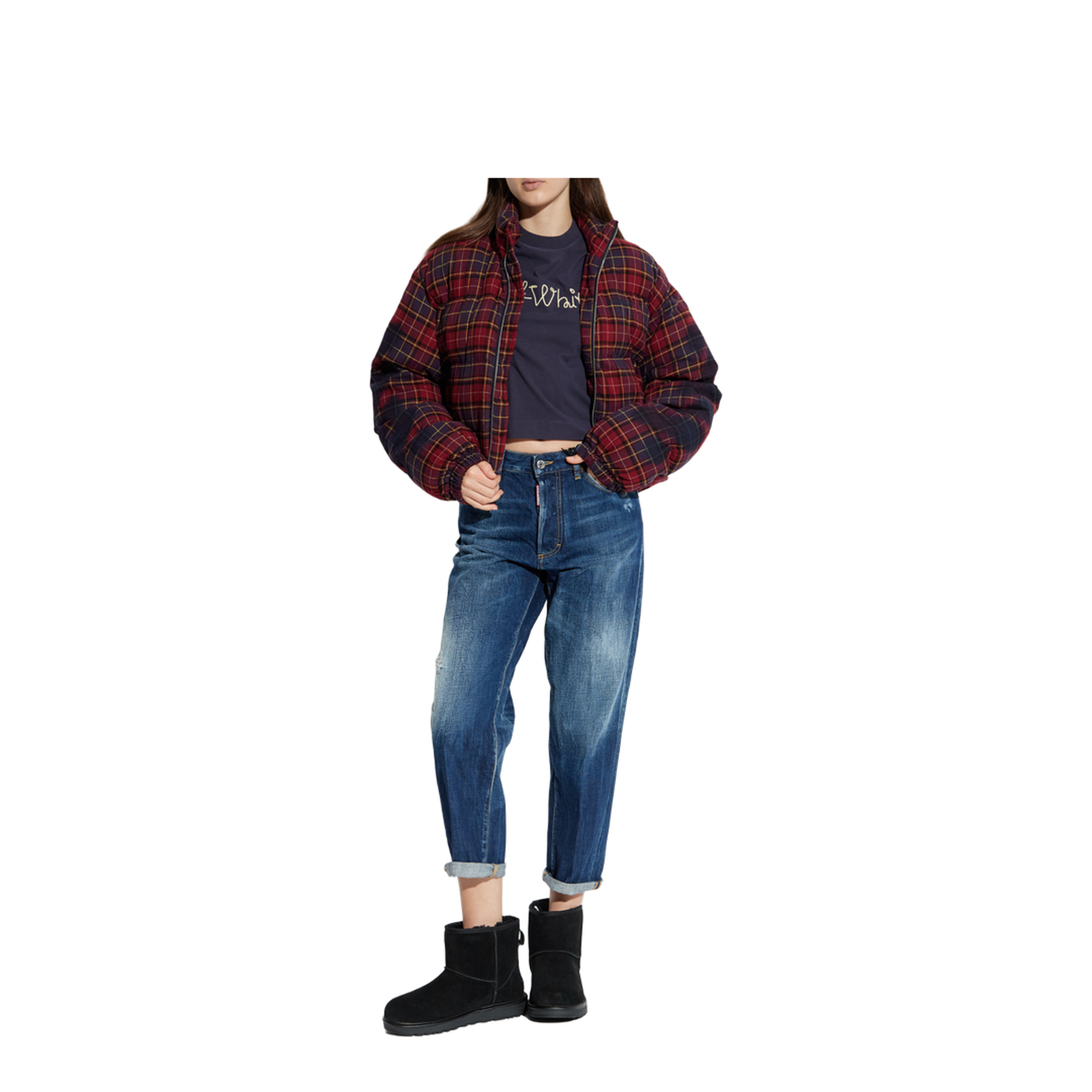 Check Flan Arrow Spray' Down Jacket