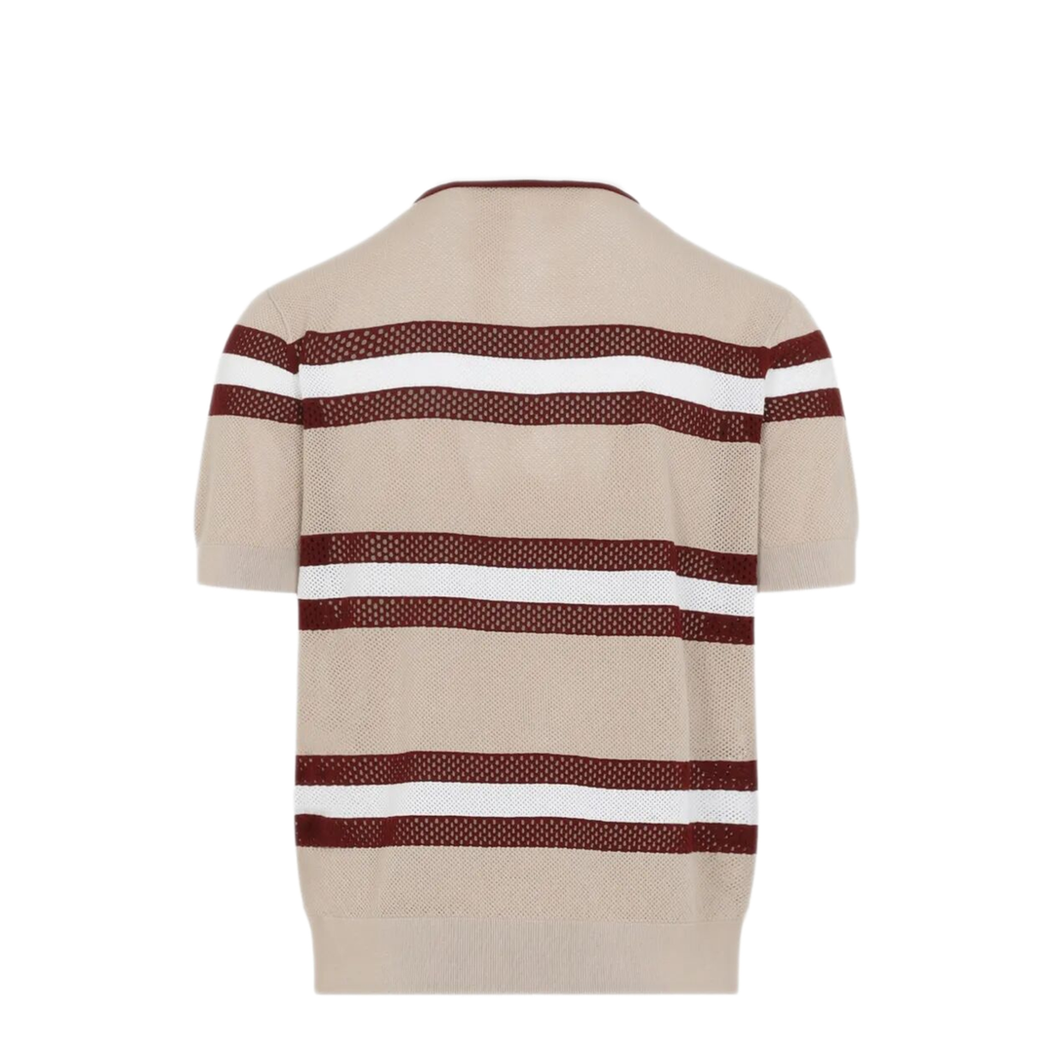 MAYFEYR - Dries Van Noten - Mercy Viscose Mesh Tricolor Striped Polo Shirt - 0212183701103