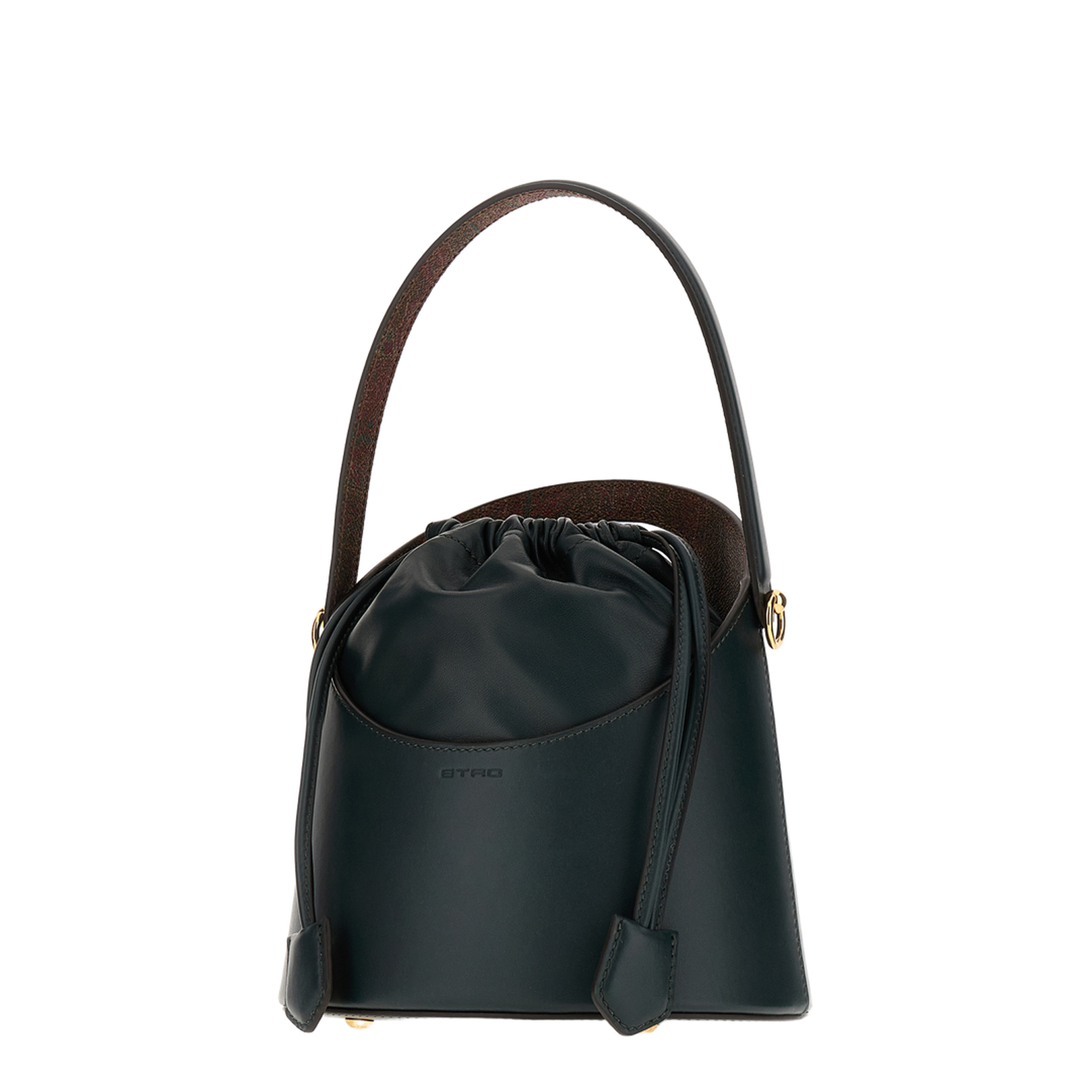 Elegant Green Leather Bucket Bag
