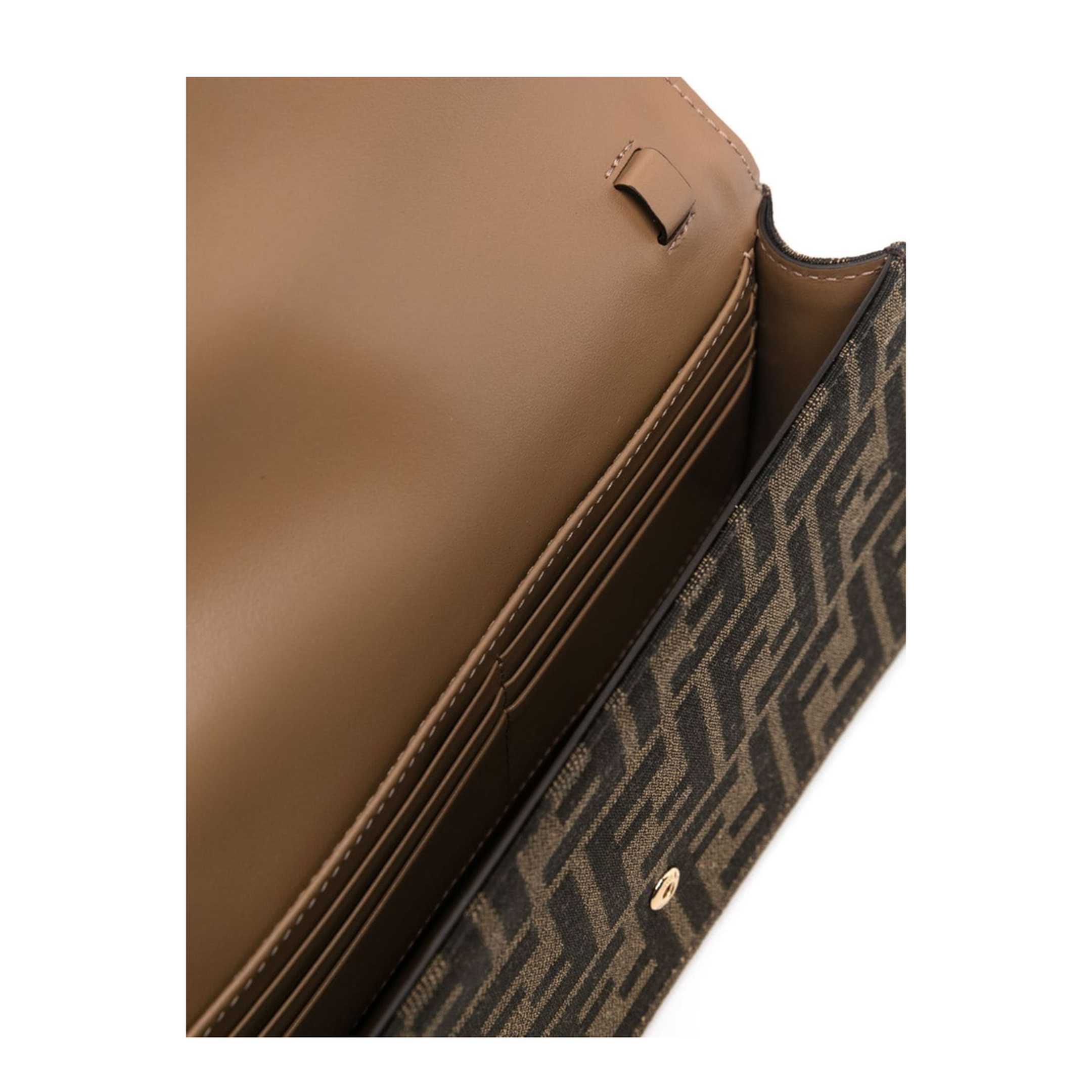 Baguette FF Jacquard Chain Wallet - Brown