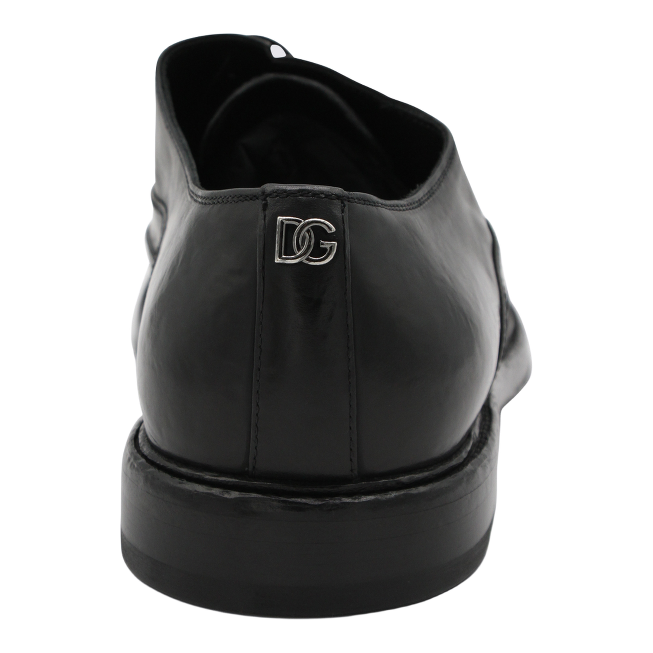 Washed Black Calfskin Lace-Up Shoe