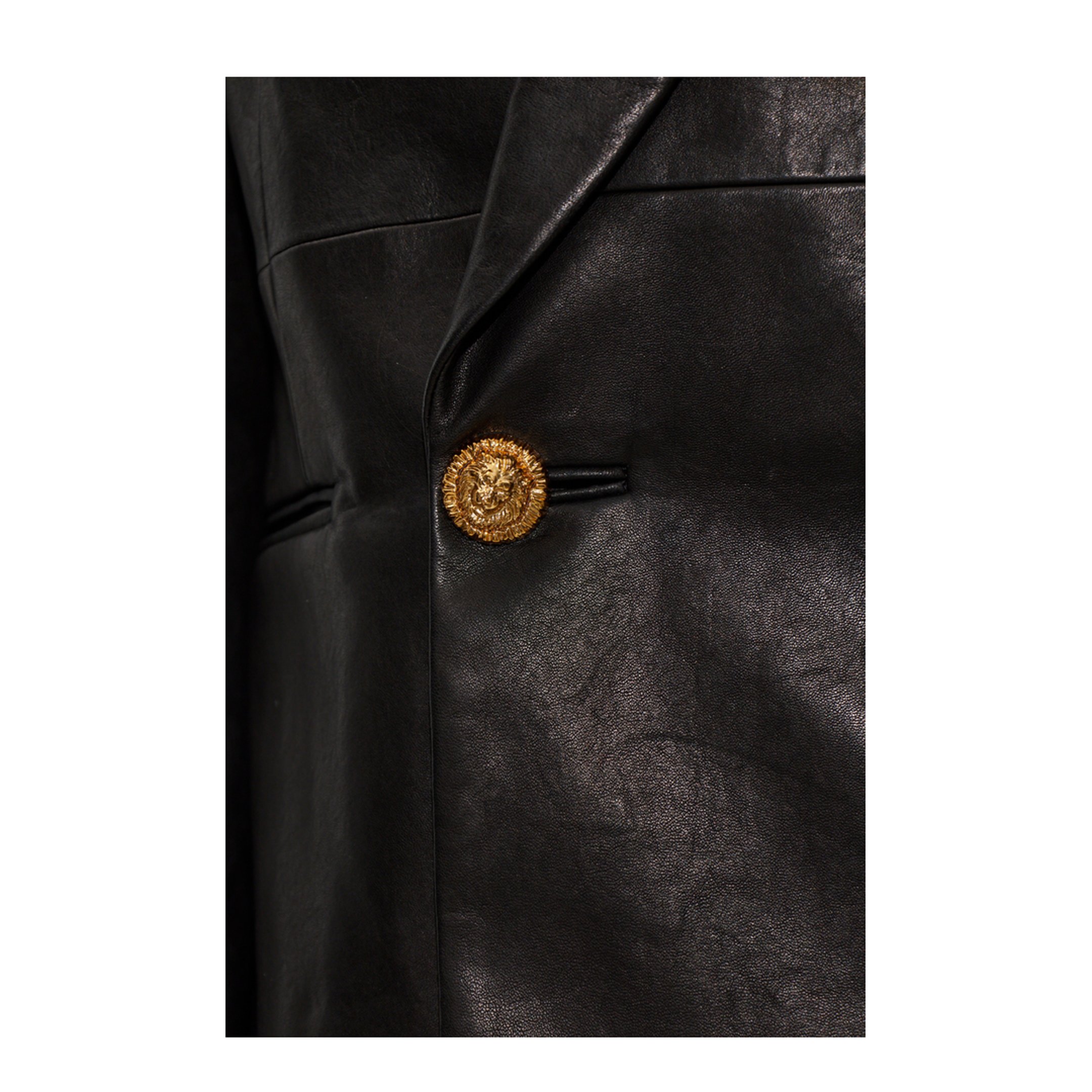 Women's Leather Blazer Black
