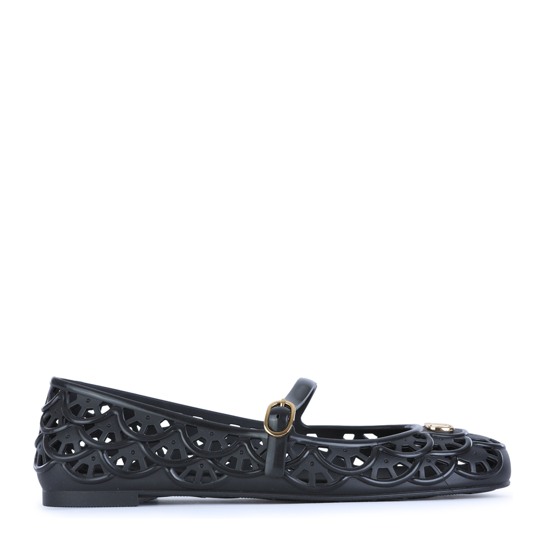Black VLogo Signature Rubber Ballet Flats