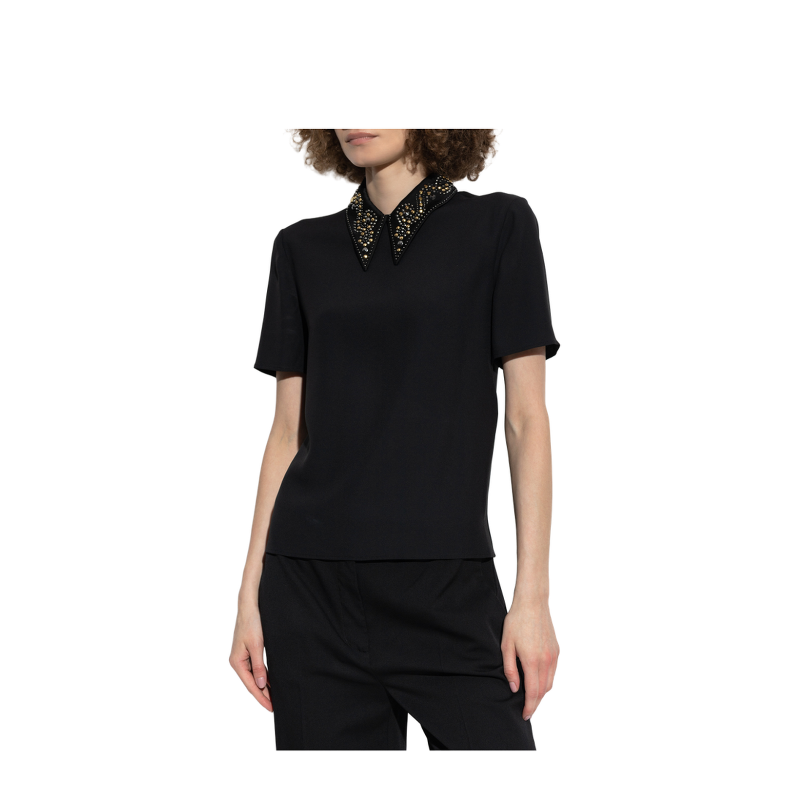 Top with applications on the collar