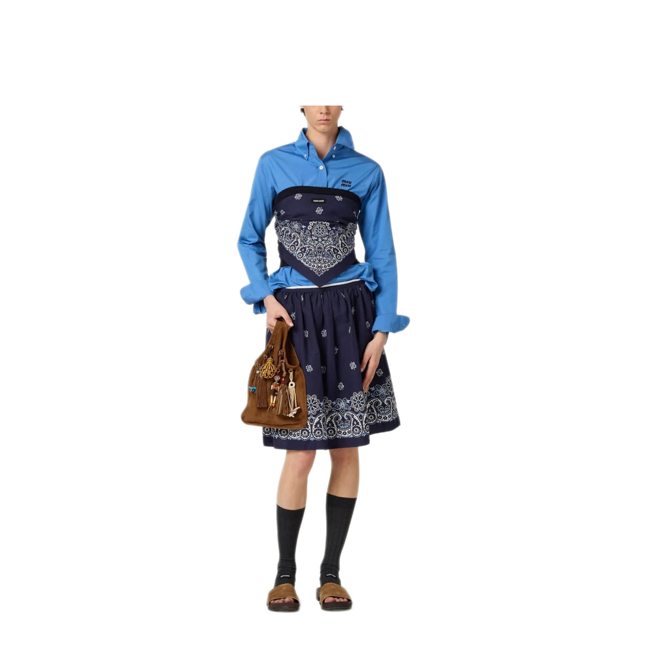 MAYFEYR - Miu Miu - Flame Poplin Skirt - MG2425SOOO17X0F022X