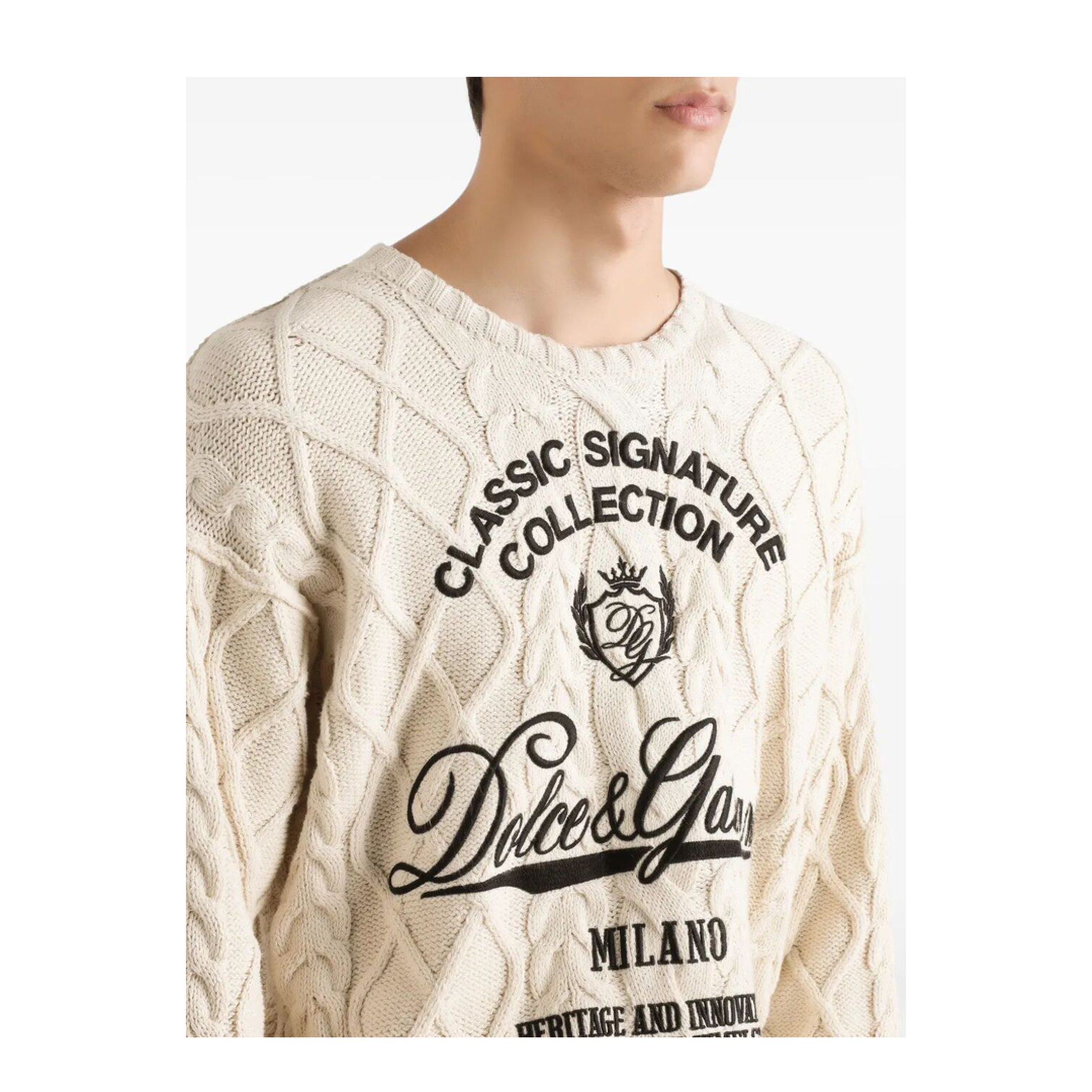 MAYFEYR - Dolce & Gabbana - Oversized Pullover With Interwoven Pattern - GXX37ZJGMFLA3791