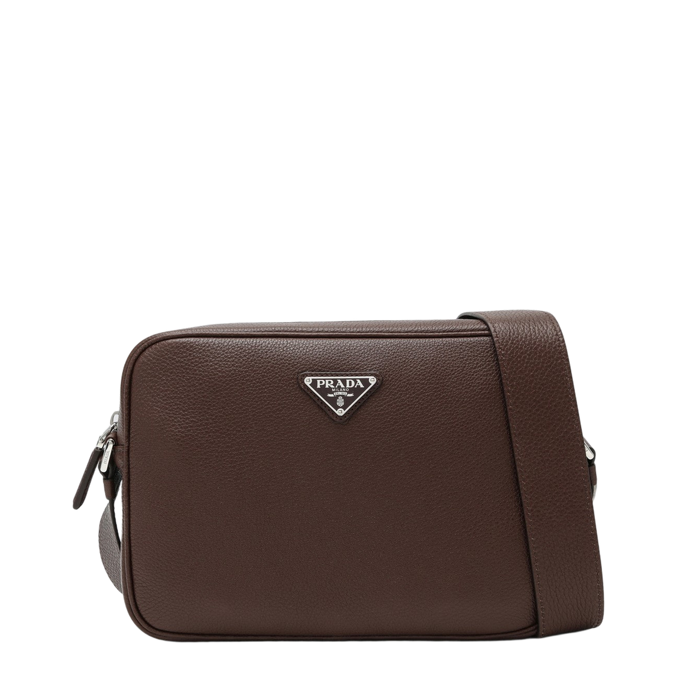 Burnt Brown Leather Crossbody Bag
