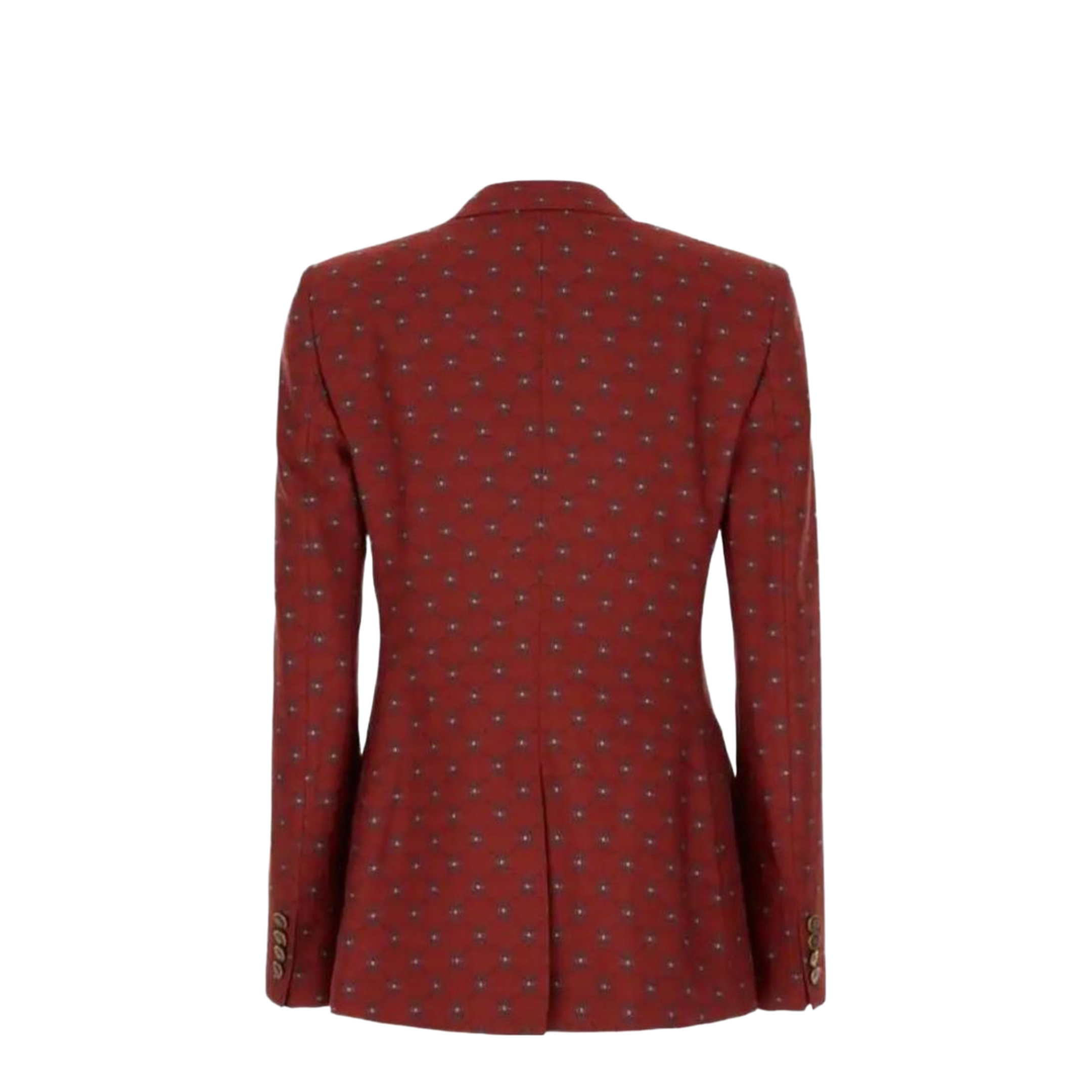 Paisley Print Double Breasted Blazer Red