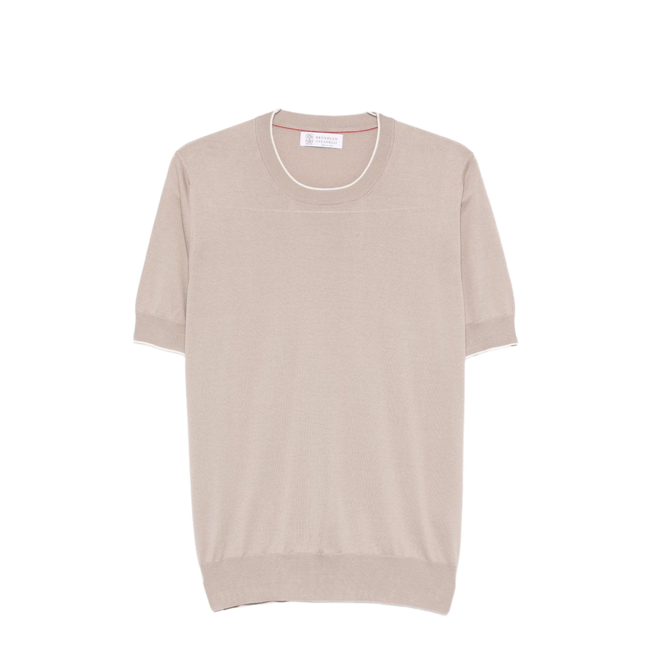 Knitted Cotton T-Shirt Brown