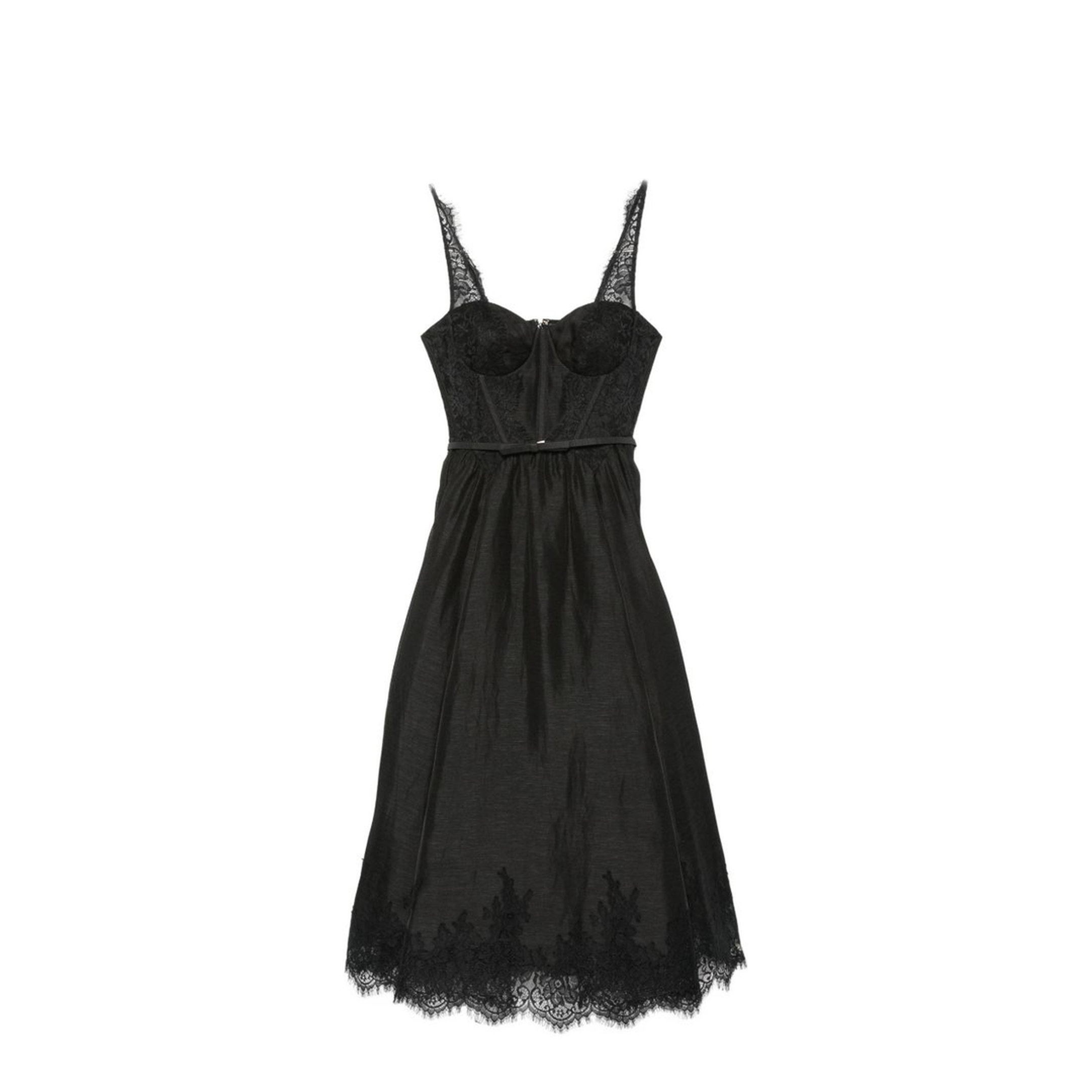 MAYFEYR - Zimmermann - Vailant Linen And Silk Midi Dress - 0226DF261BLK