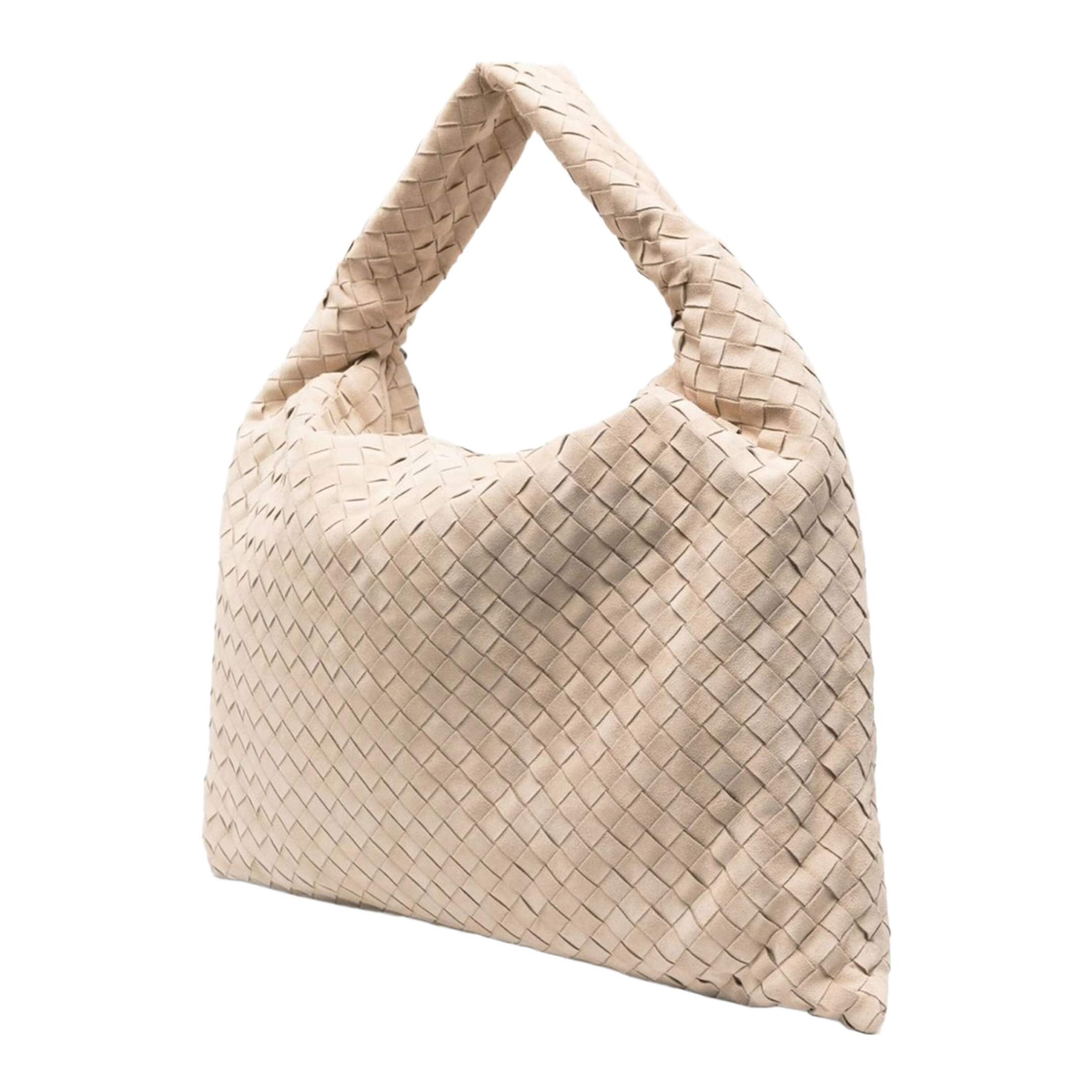 Hop Large Calfskin Shoulder Bag Beige