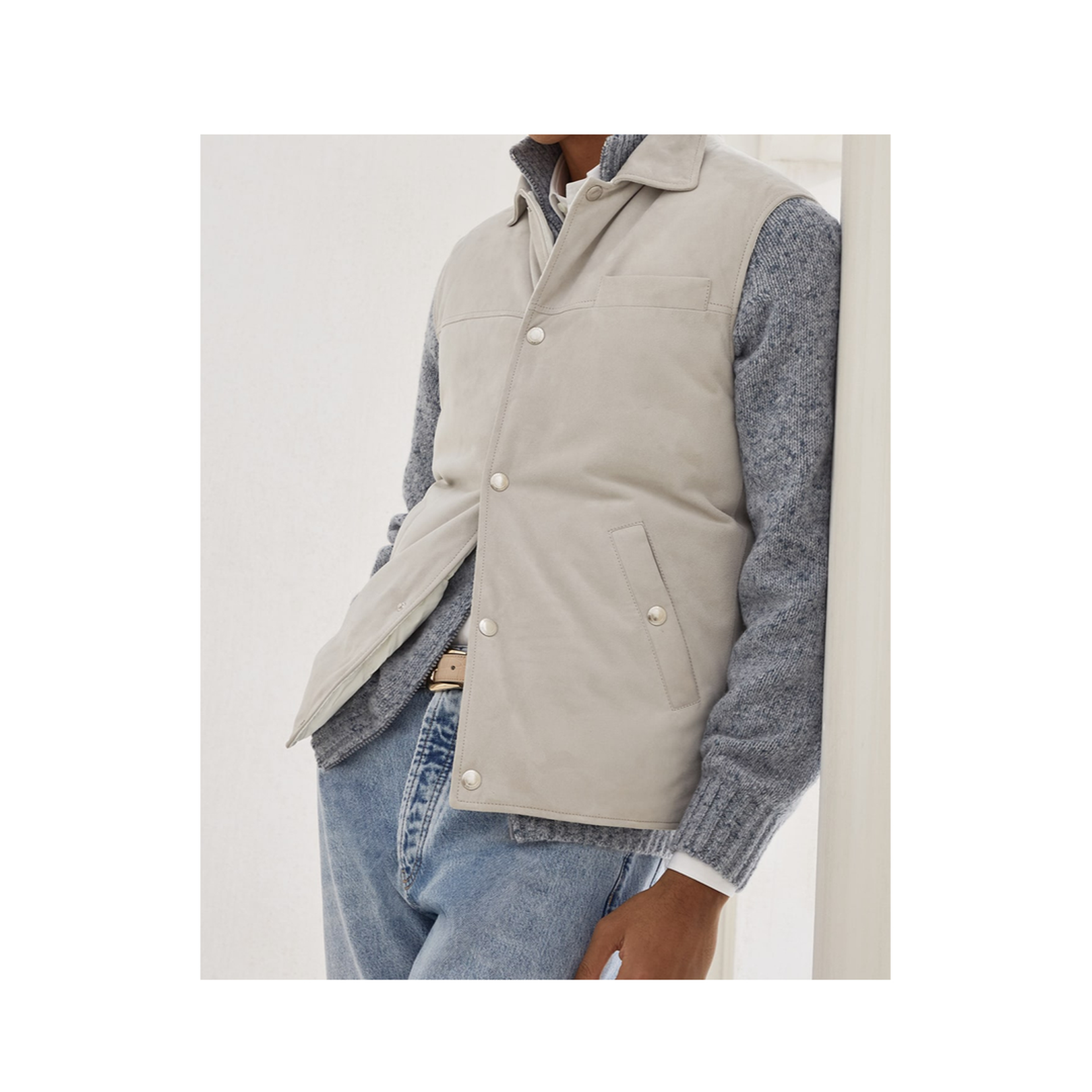Leather Down Vest