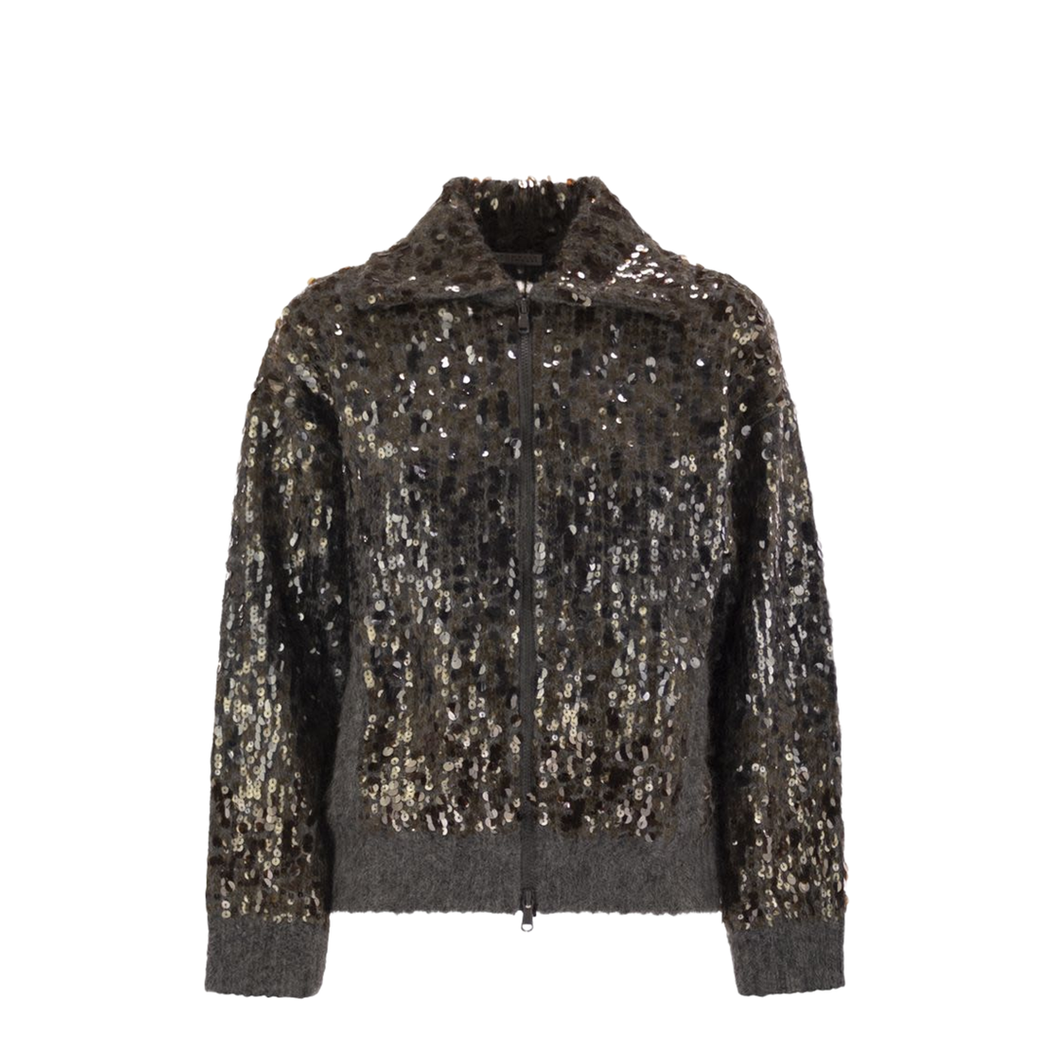 Dazzling Dégradé Embroidery Mohair and Wool Cardigan