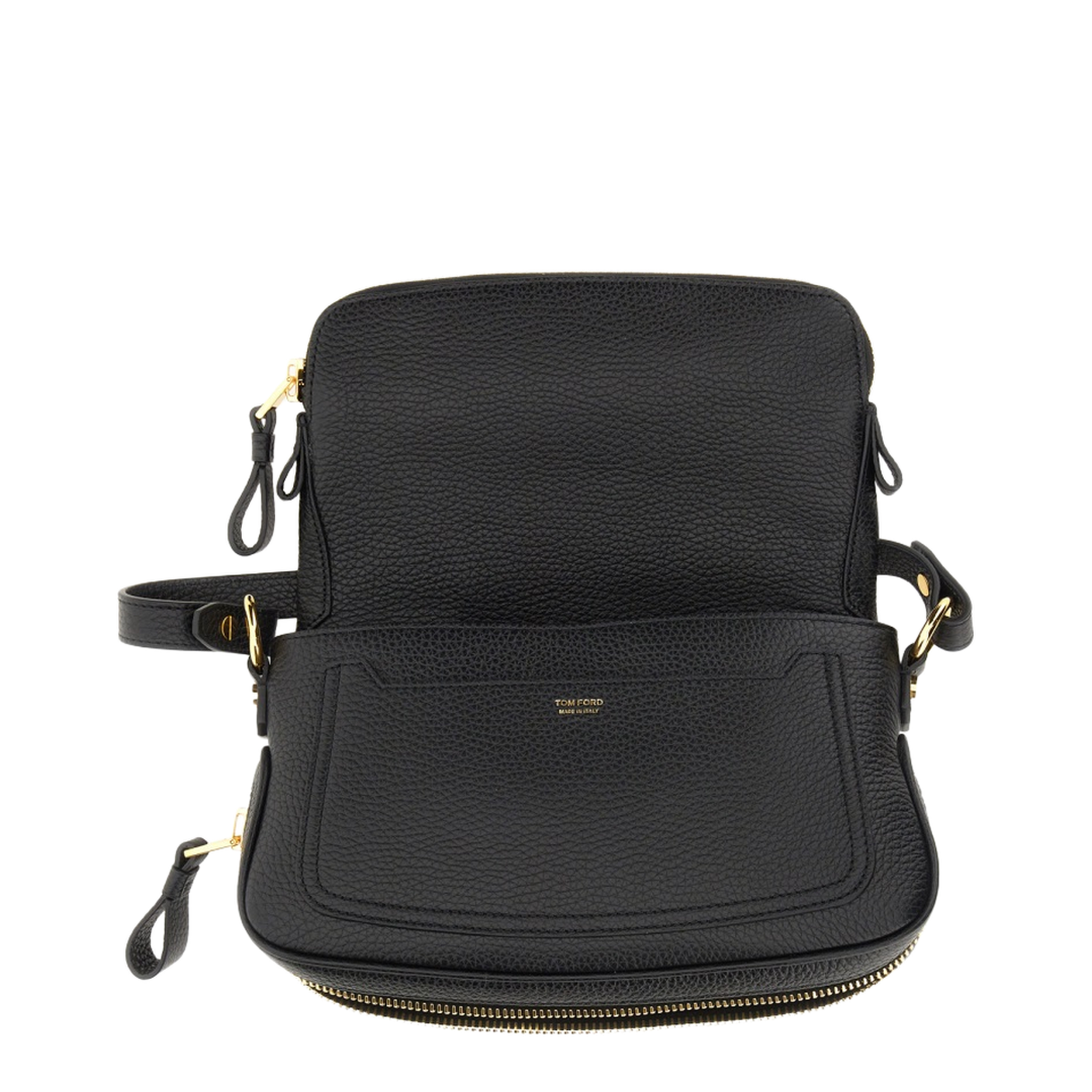 Folded-Design Pebbled-Leather Shoulder Bag