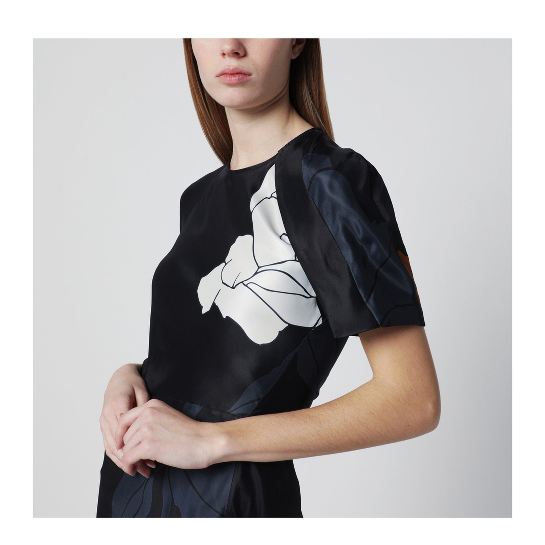 Eve Floral Satin Midi Dress