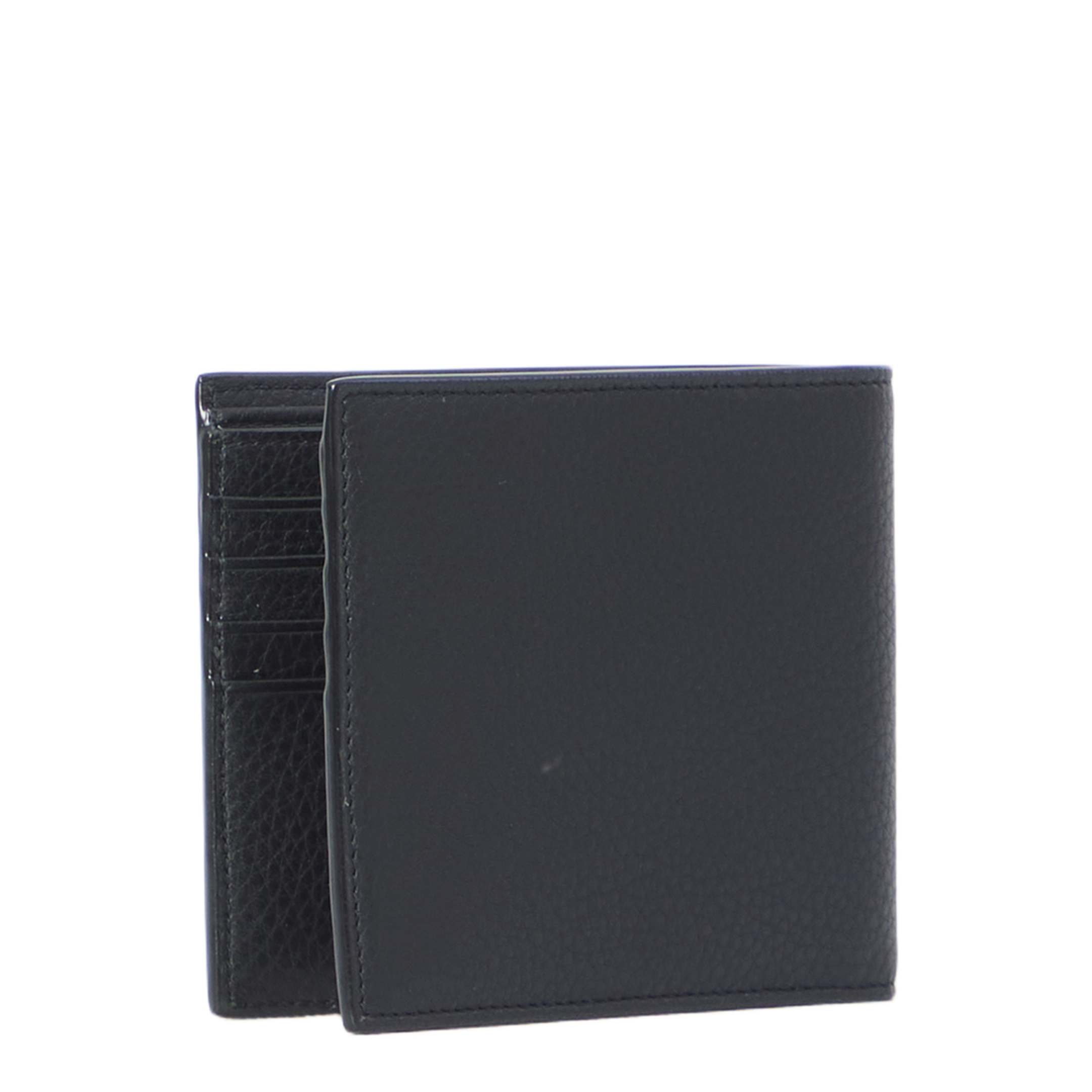 Tiny Cassandre East/West Wallet in Grained Leather (Black)