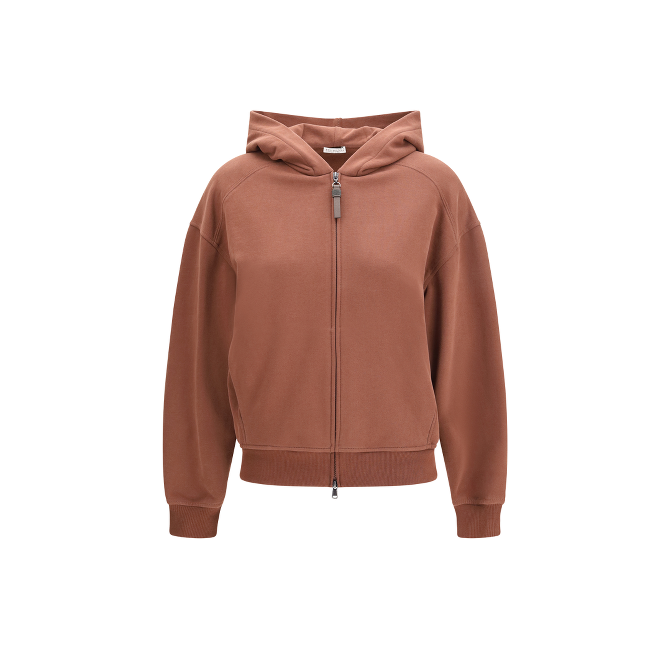MAYFEYR - Brunello Cucinelli - Hooded Smooth Cotton Sweatshirt With Shiny Zipper Pull - MN05NHF406