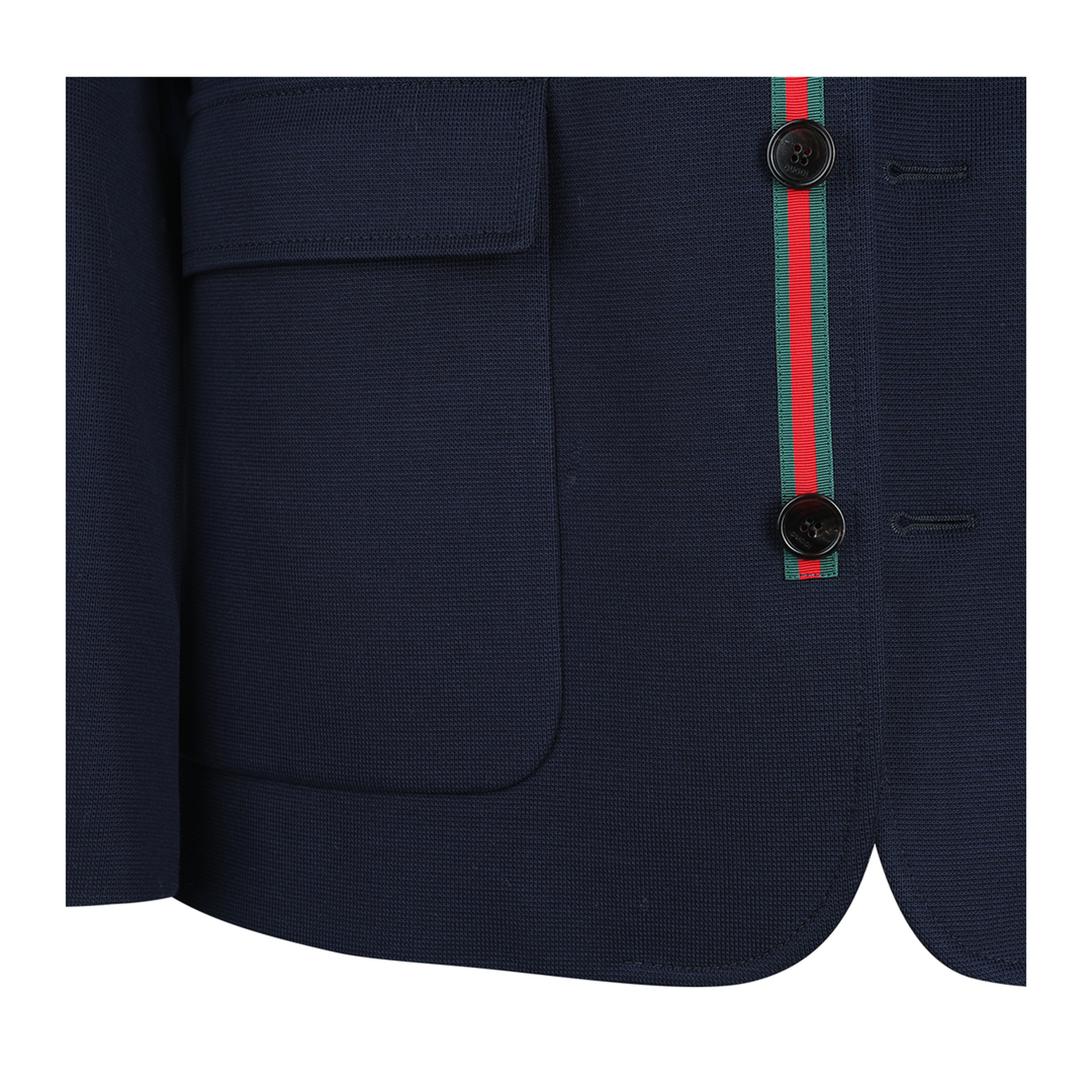 Single-breast Cotton Jersey Jacket in Dark Blue