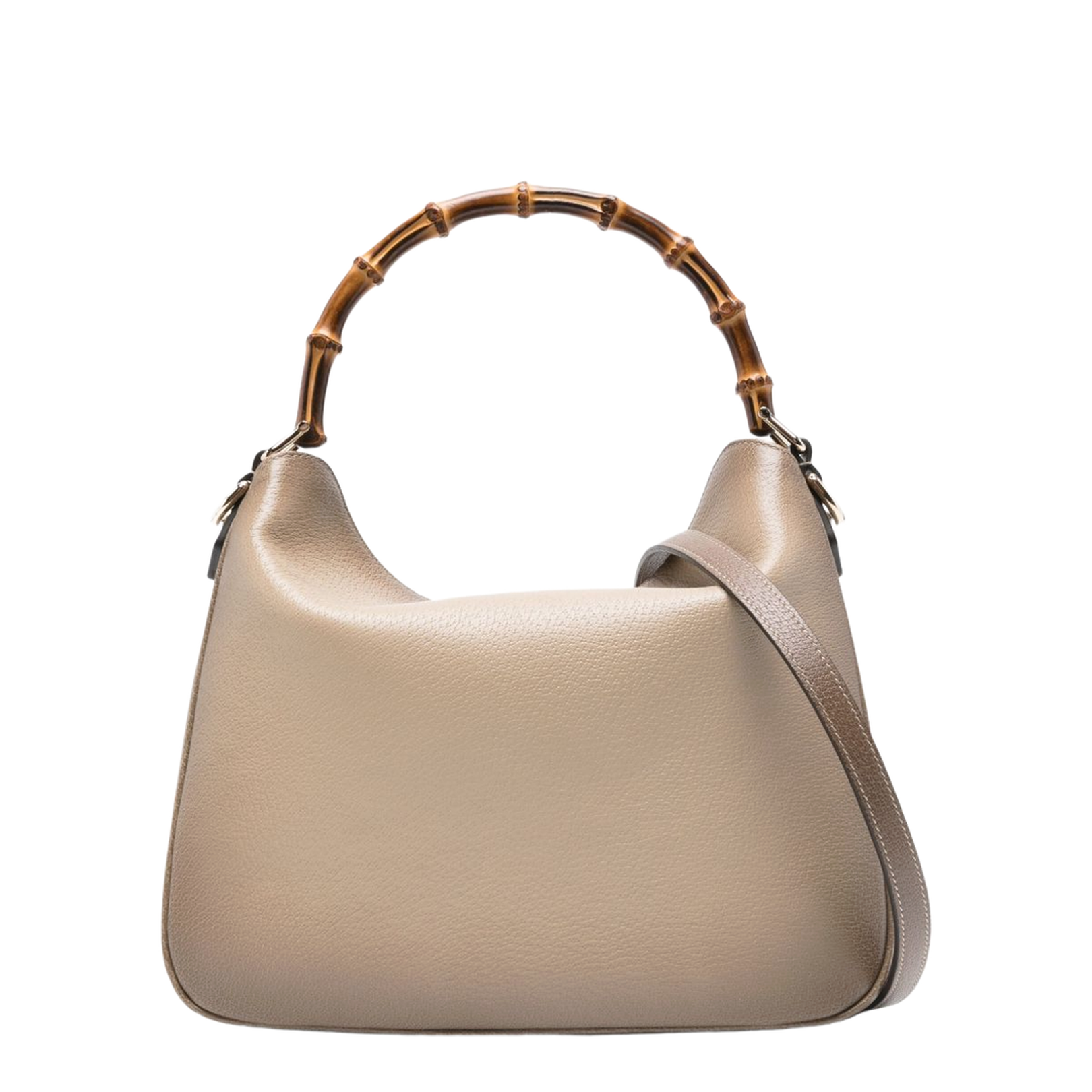 Diana Medium Leather Shoulder Bags - Beige
