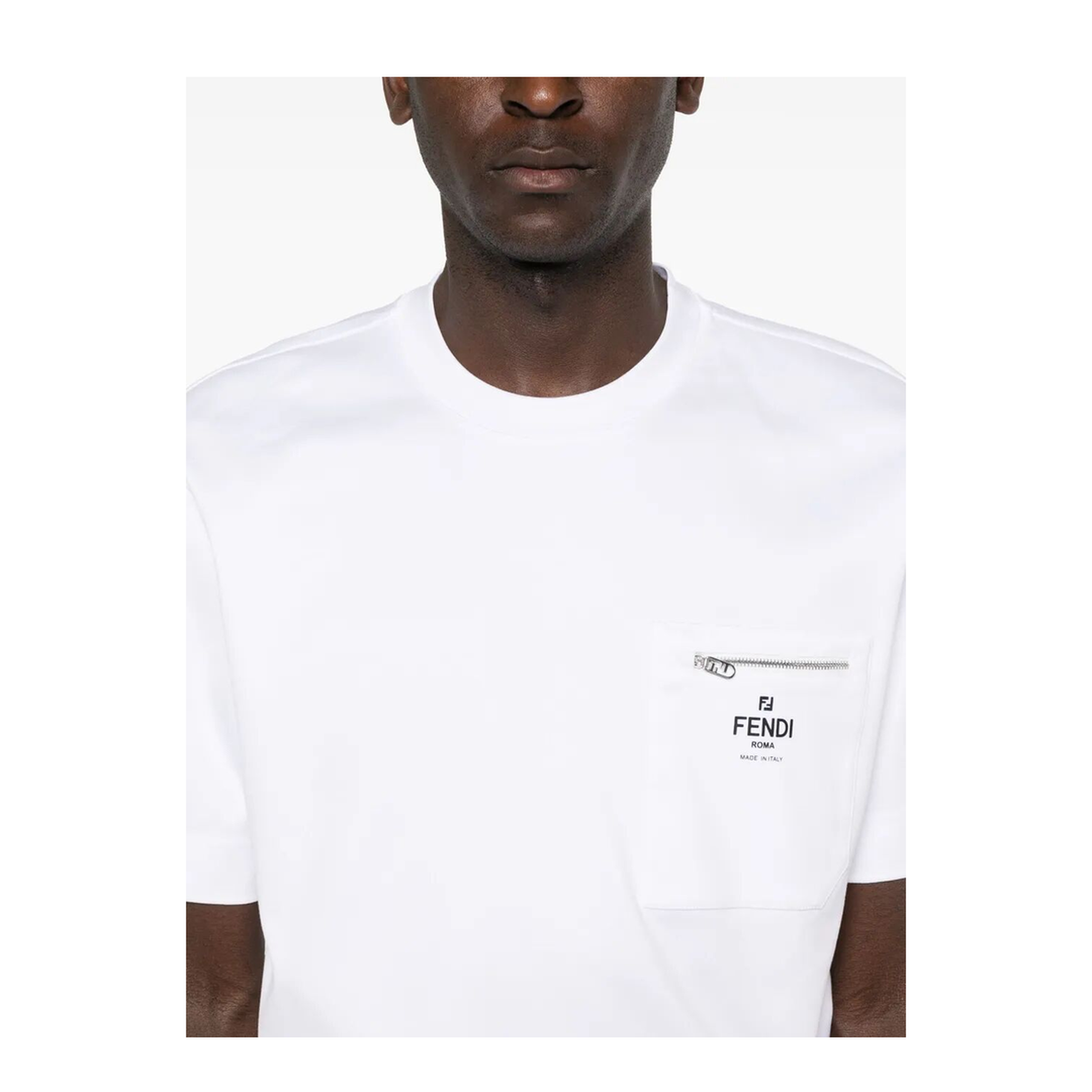 MAYFEYR - Fendi - Zip-Detail Cotton T-Shirt - FY0936ARYR