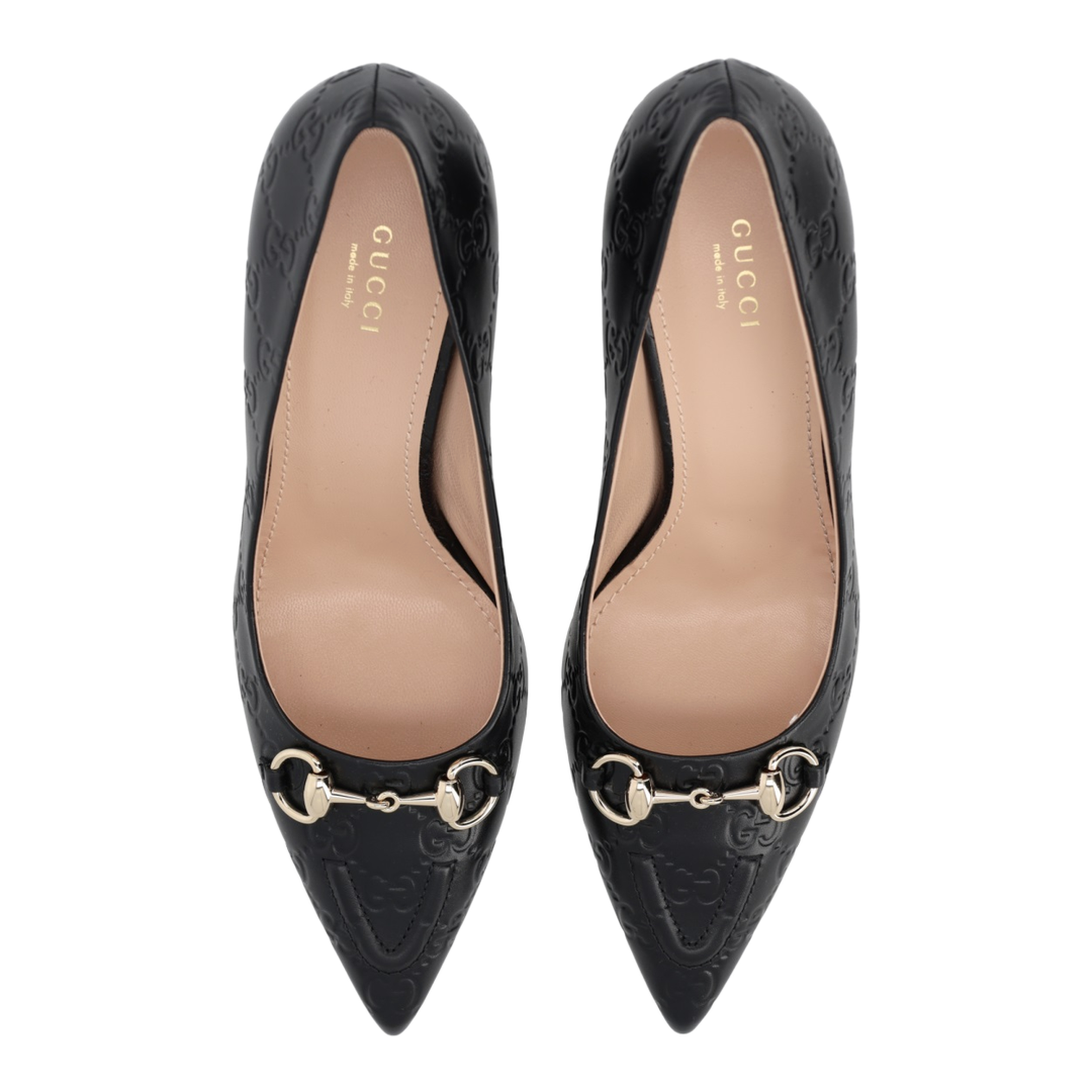Black Leather Pumps with Horsebit
