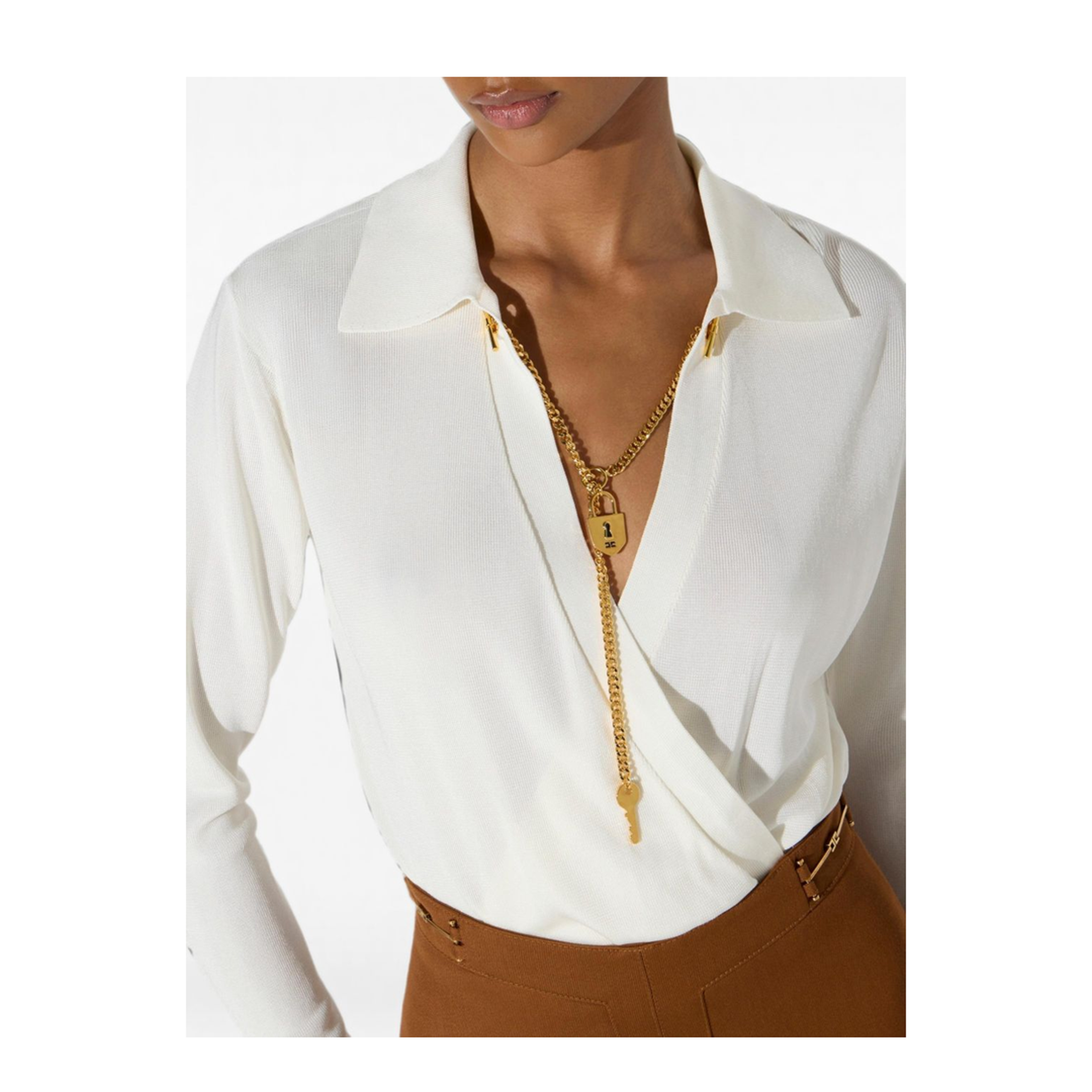 MAYFEYR - Elisabetta Franchi - Top White - BK03S66E2193