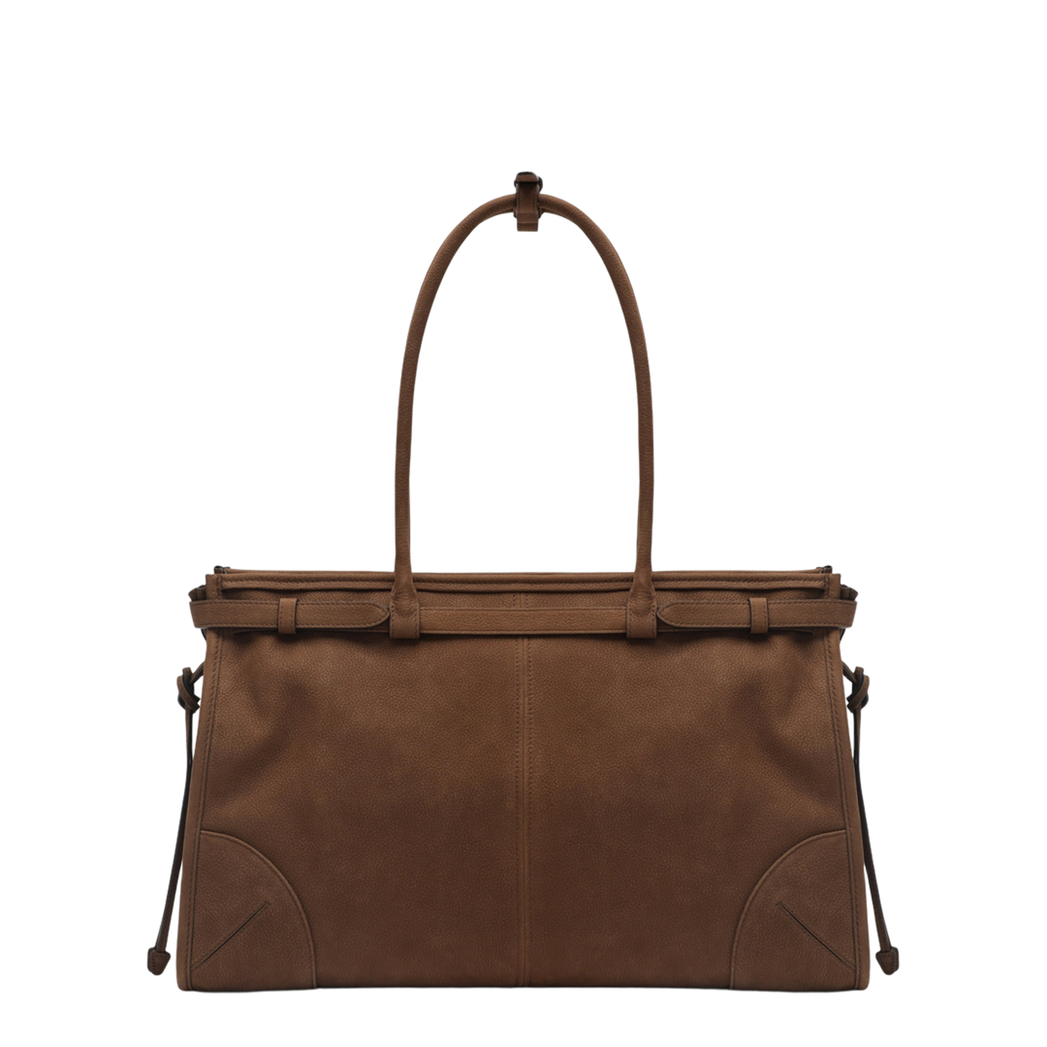 Bonnie Large Suede Leather Handbag - Cocoa Brown
