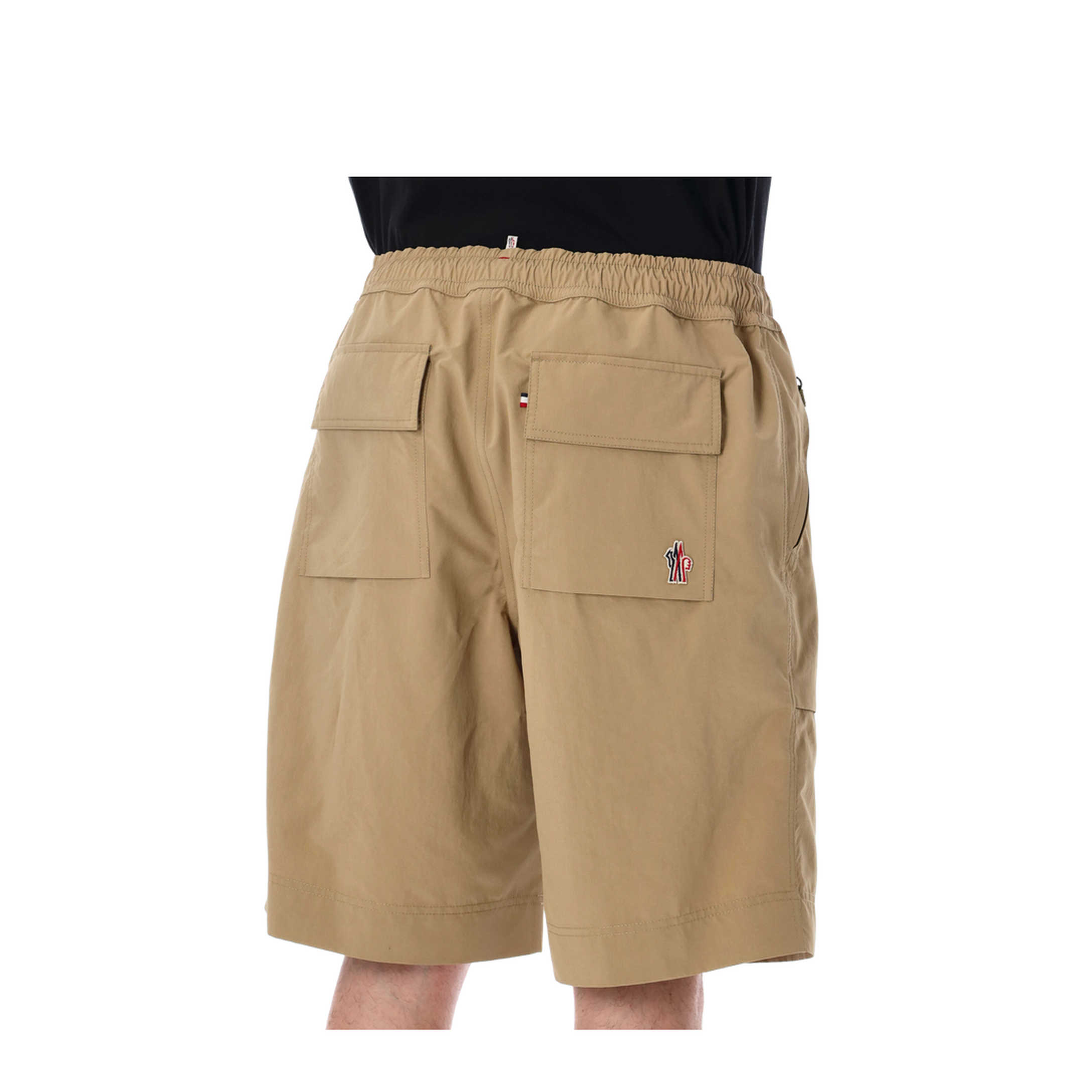 Beige Technical Froissé Bermuda Shorts