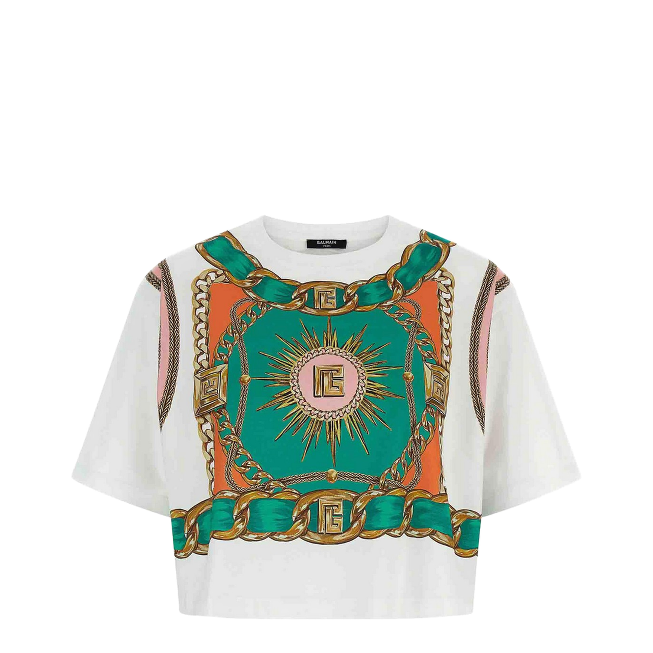 Cropped T-shirt Foulard Print