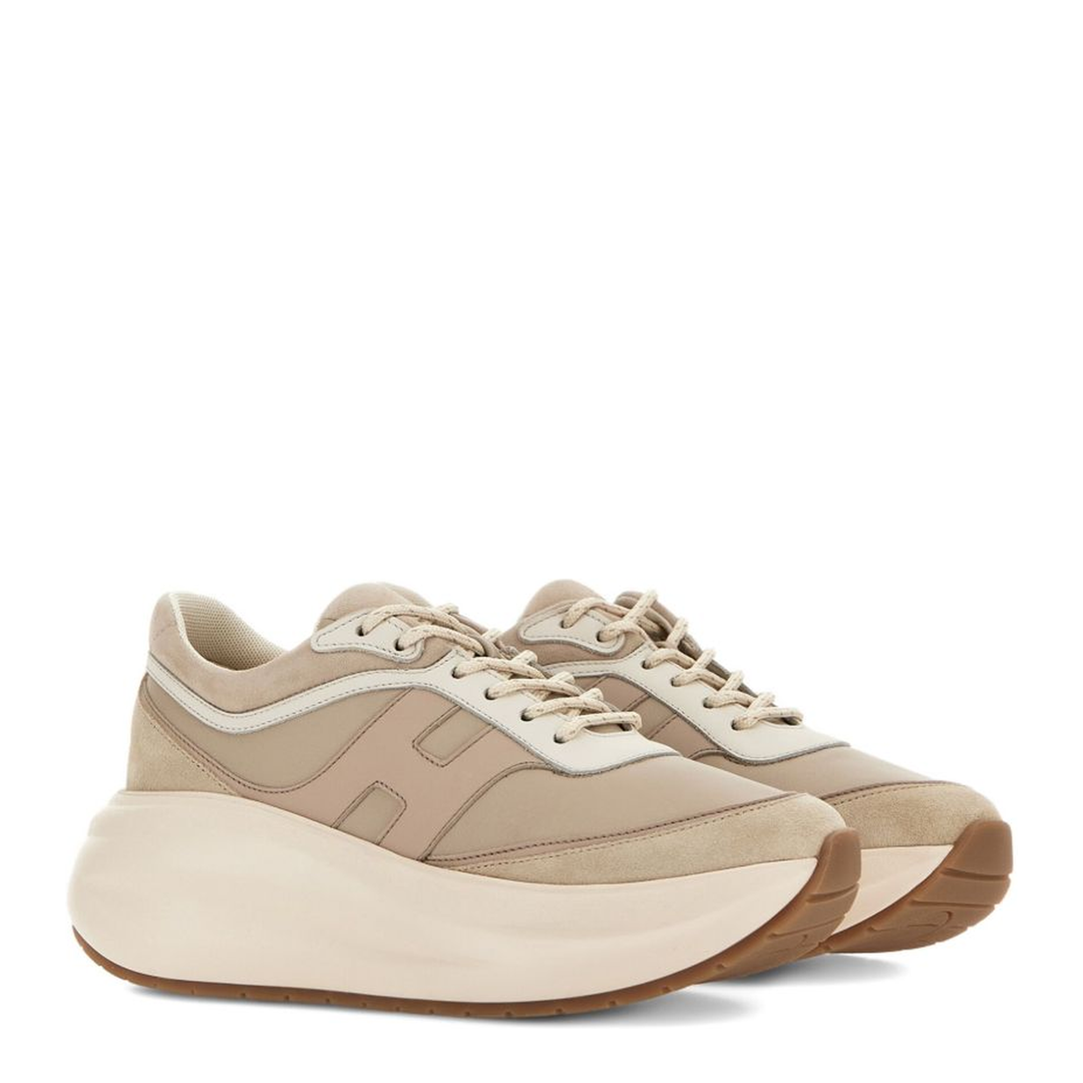 Beige Front Lace-Up Fastening