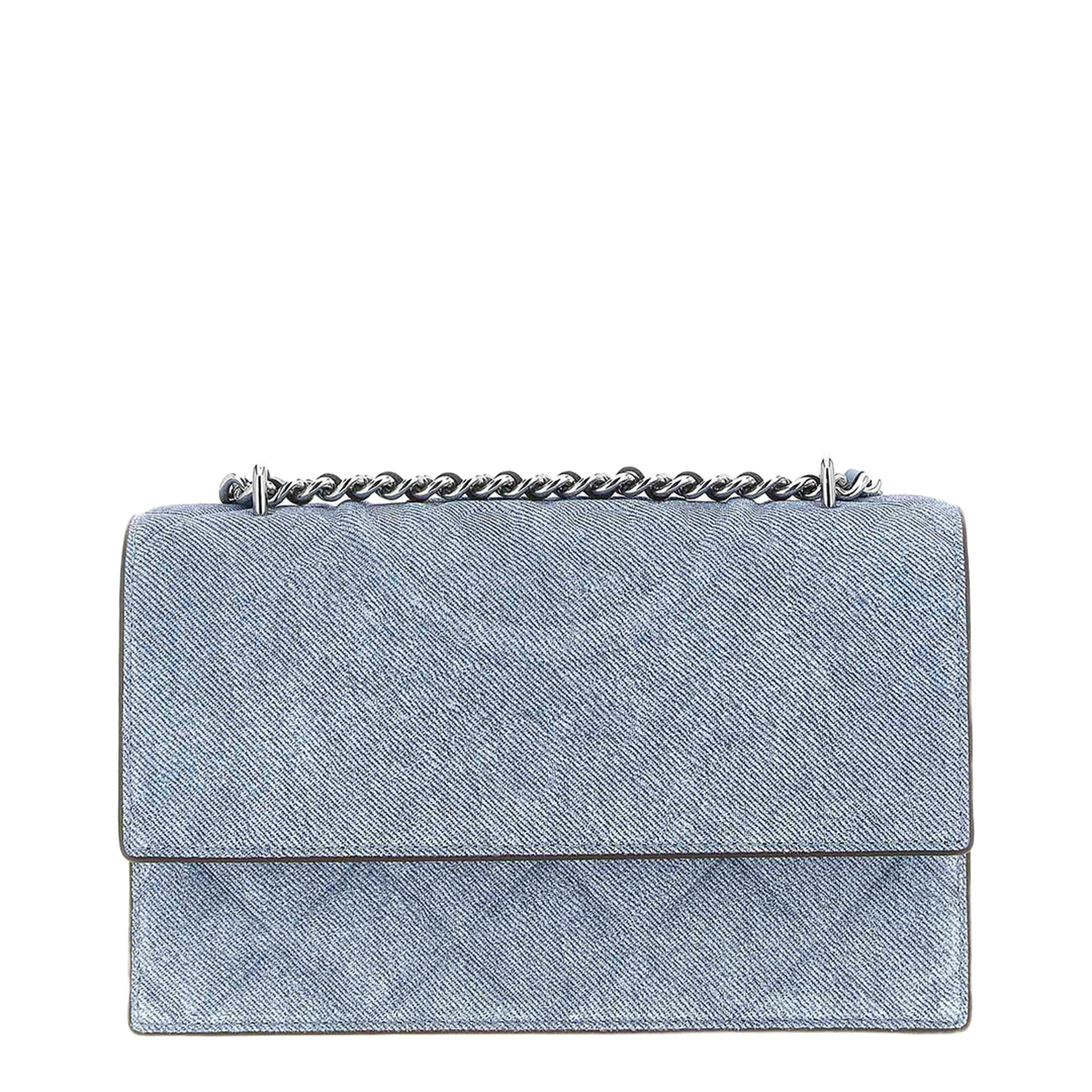 Fleming Denim Small Convertible Shoulder Bag