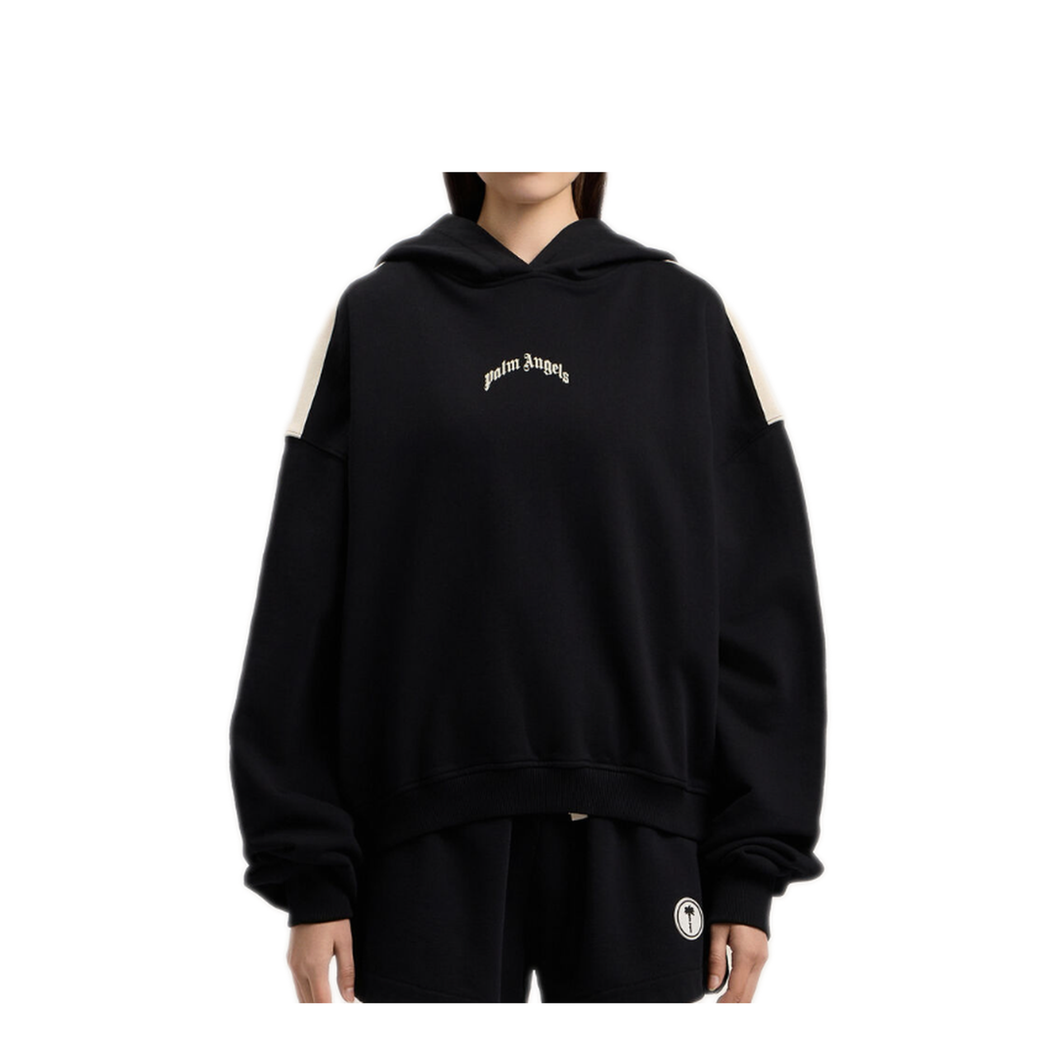 MAYFEYR - Palm Angels - Curved Logo Loose Crop Hoodie - PWBB076S26FLE001100A