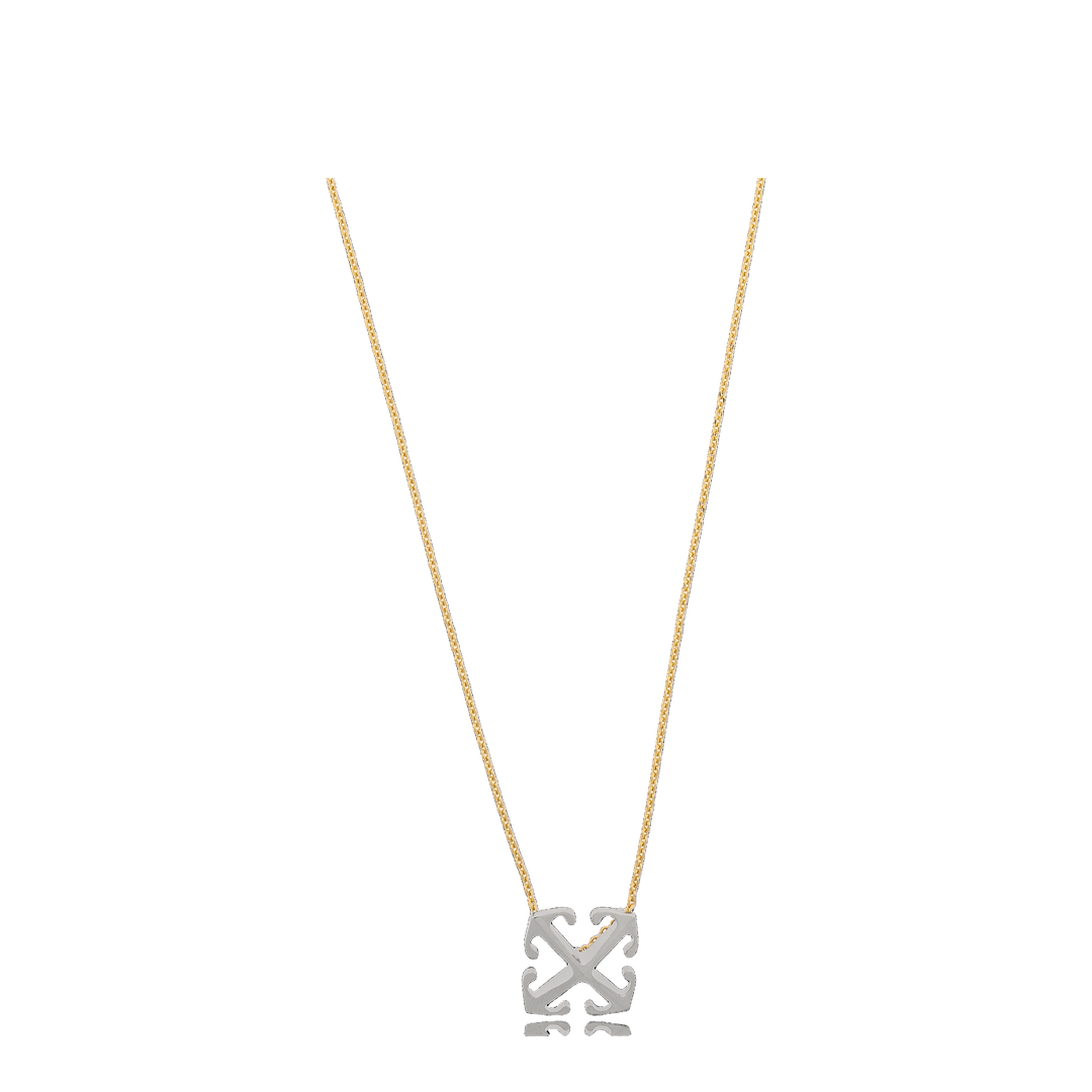 Bicolor Arrow Pendant Necklace in Gold