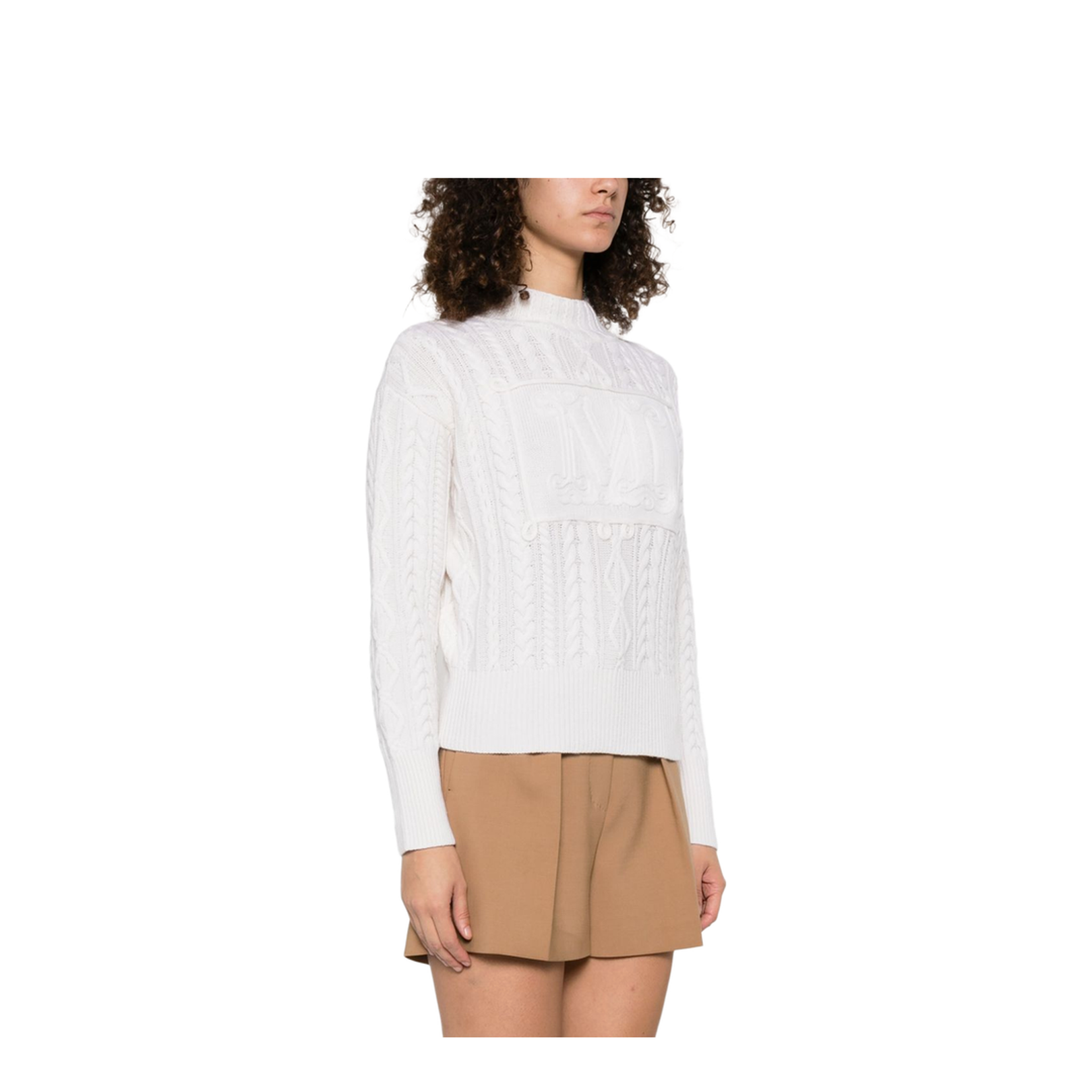 Wool And Cashmere Crewneck Jumper In White