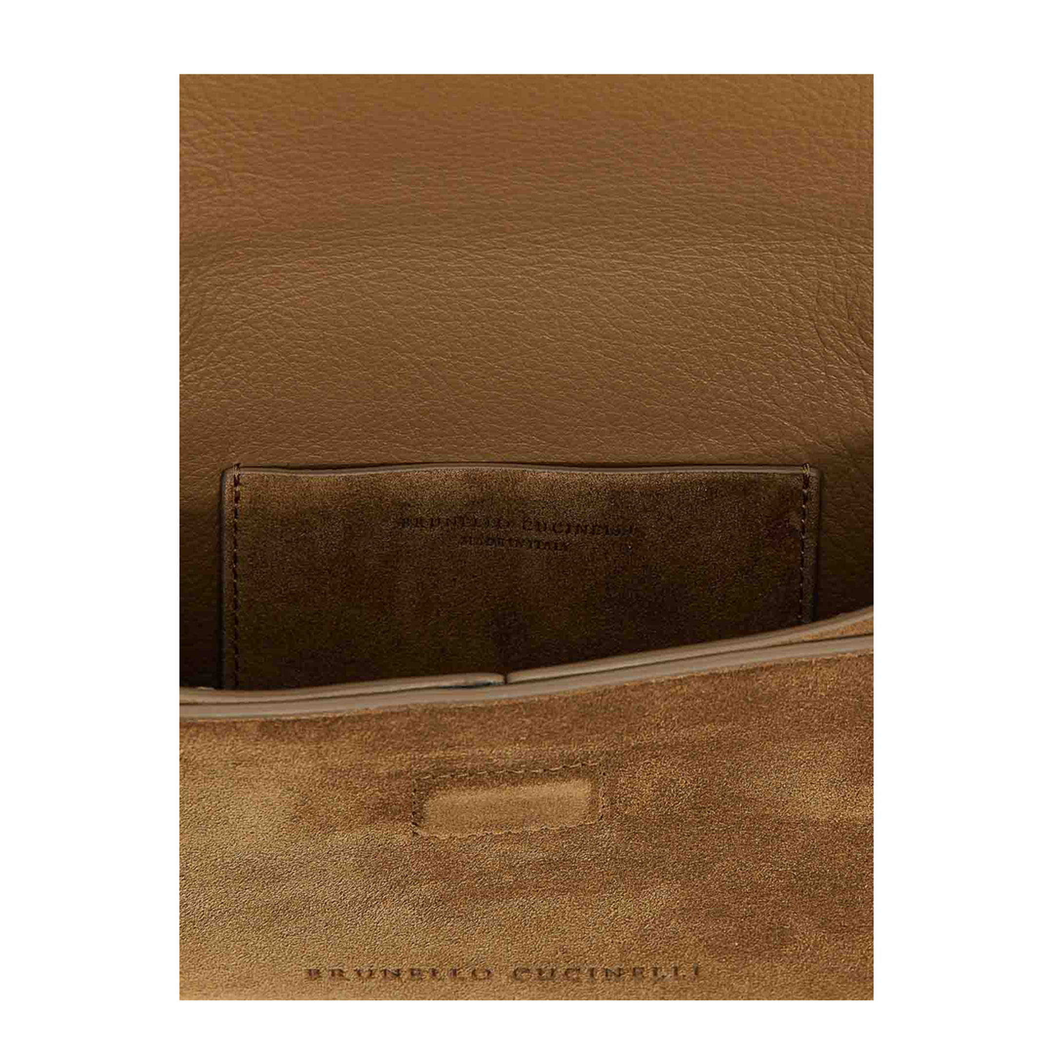 Suede Clutch Bag Brown