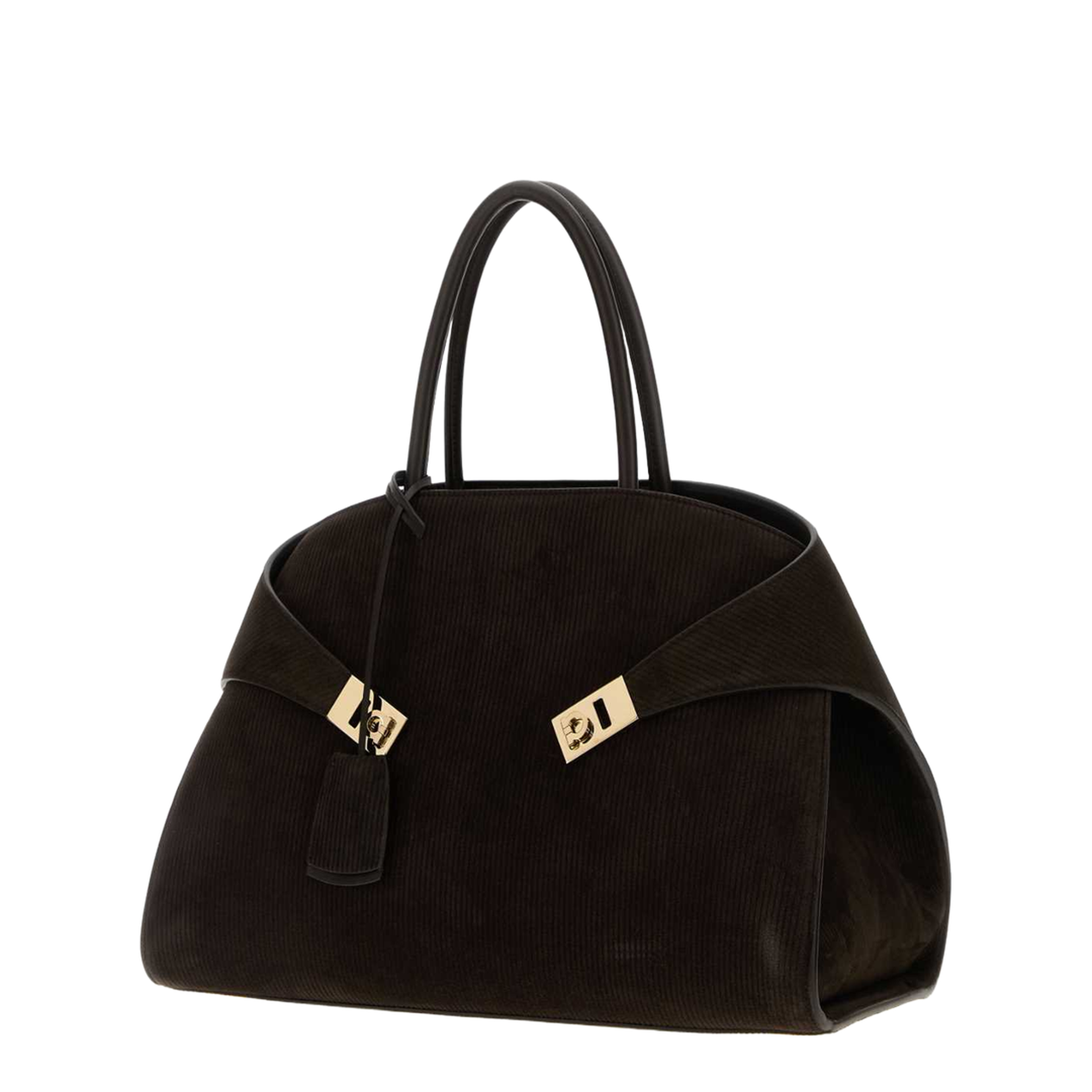 Dark Brown Suede Medium Hug Handbag
