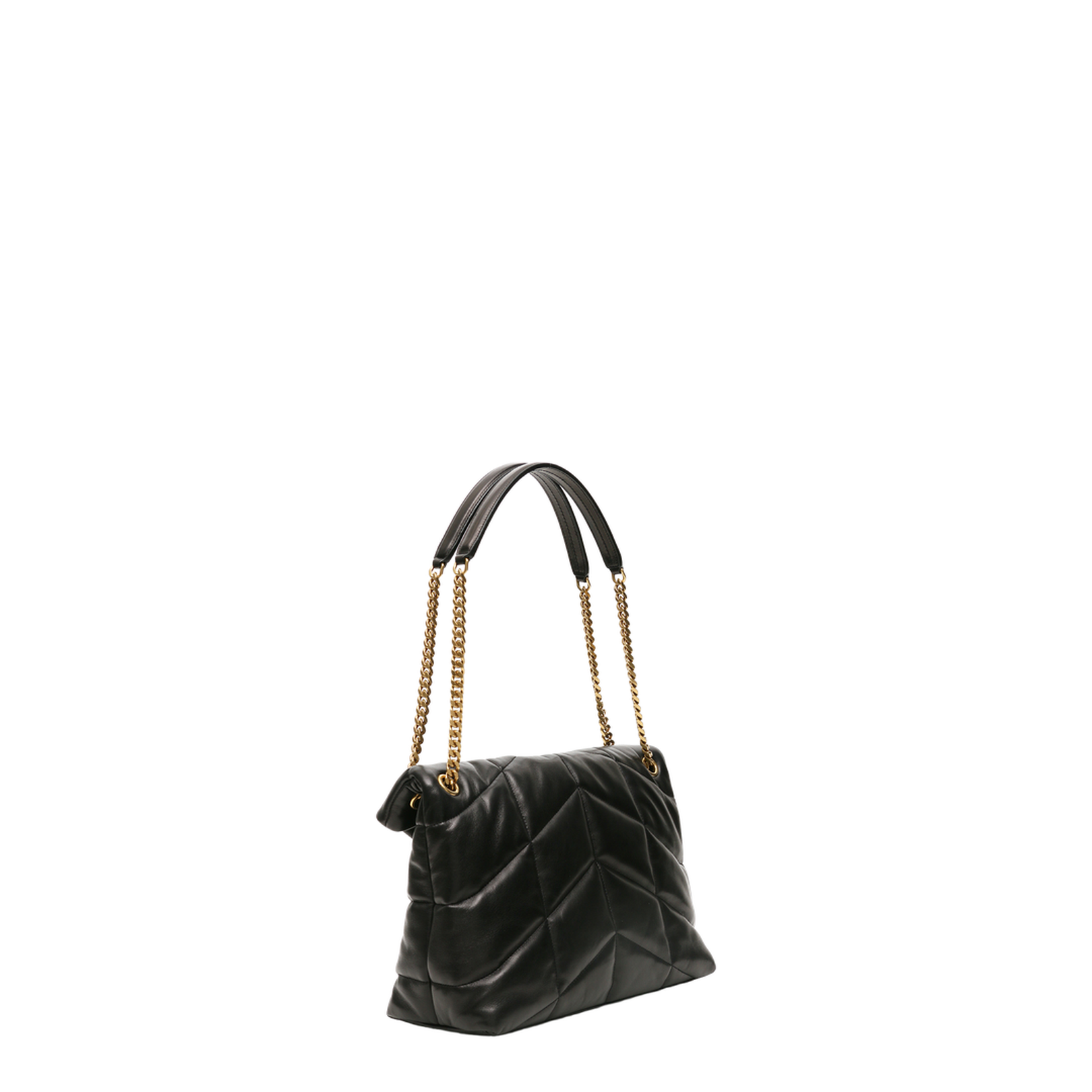 Black Nappa Leather Medium Loulou Shoulder Bag