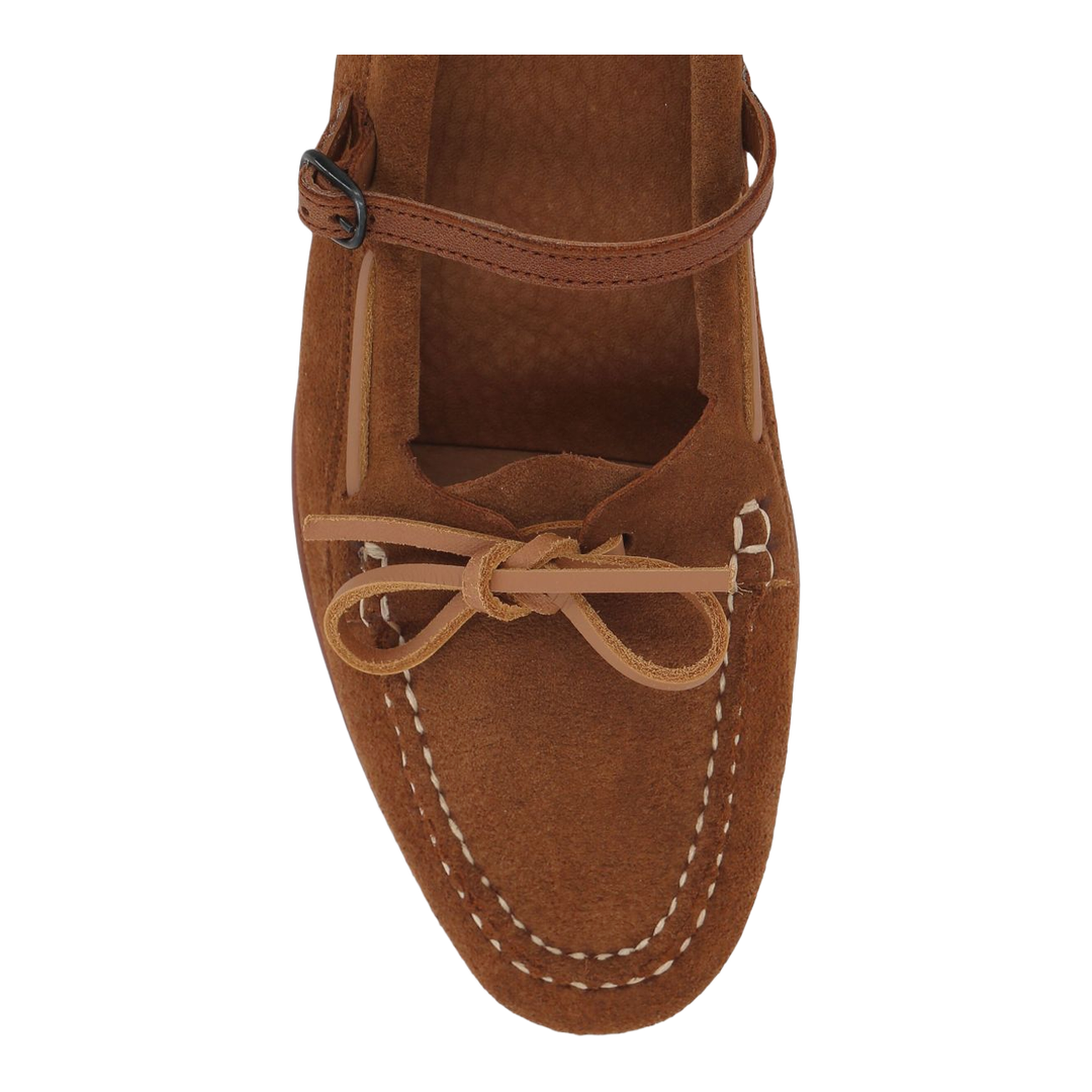 Flat Shoes Leather Brown