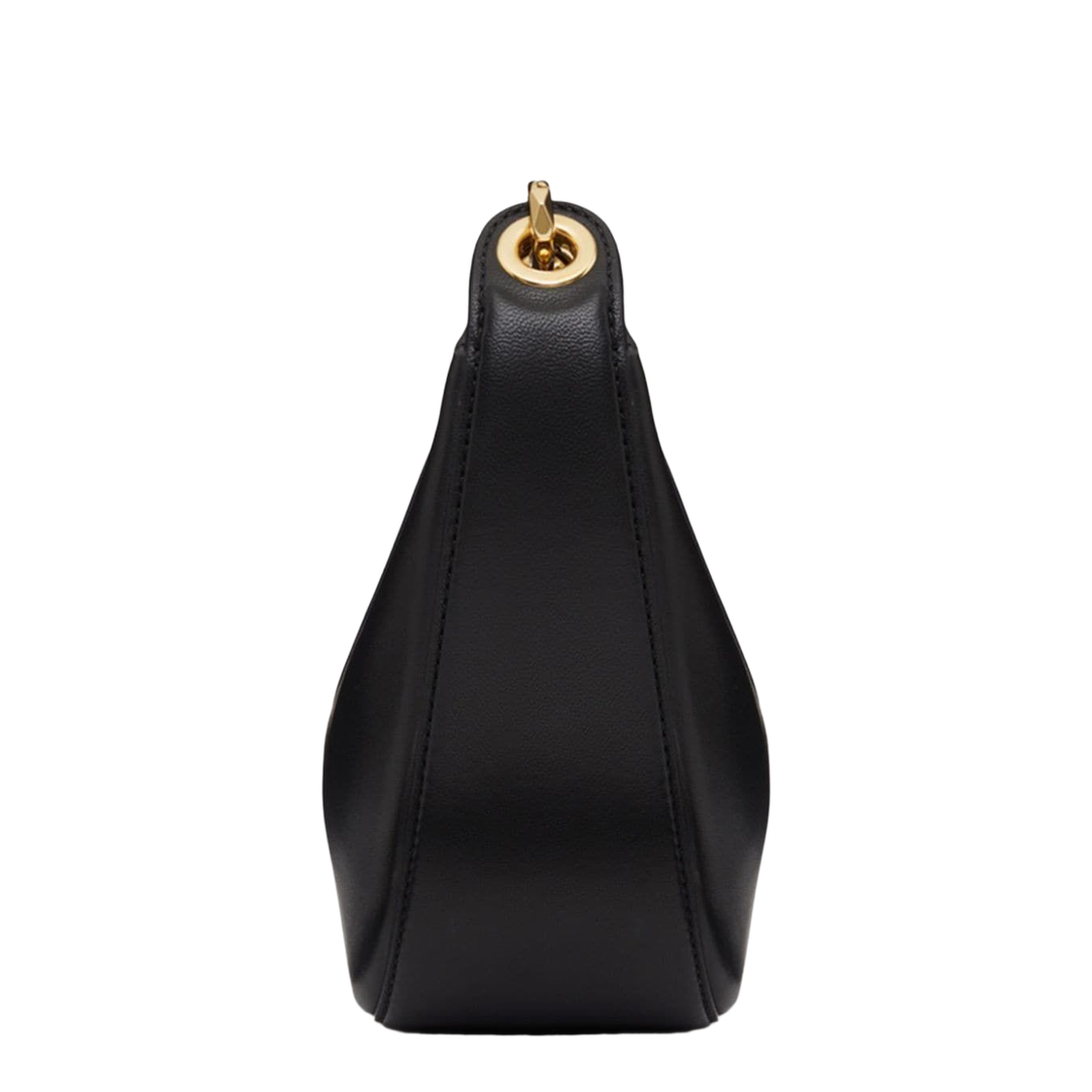 Garavani Black Leather Small Hobo Vlogo Moon Handbag