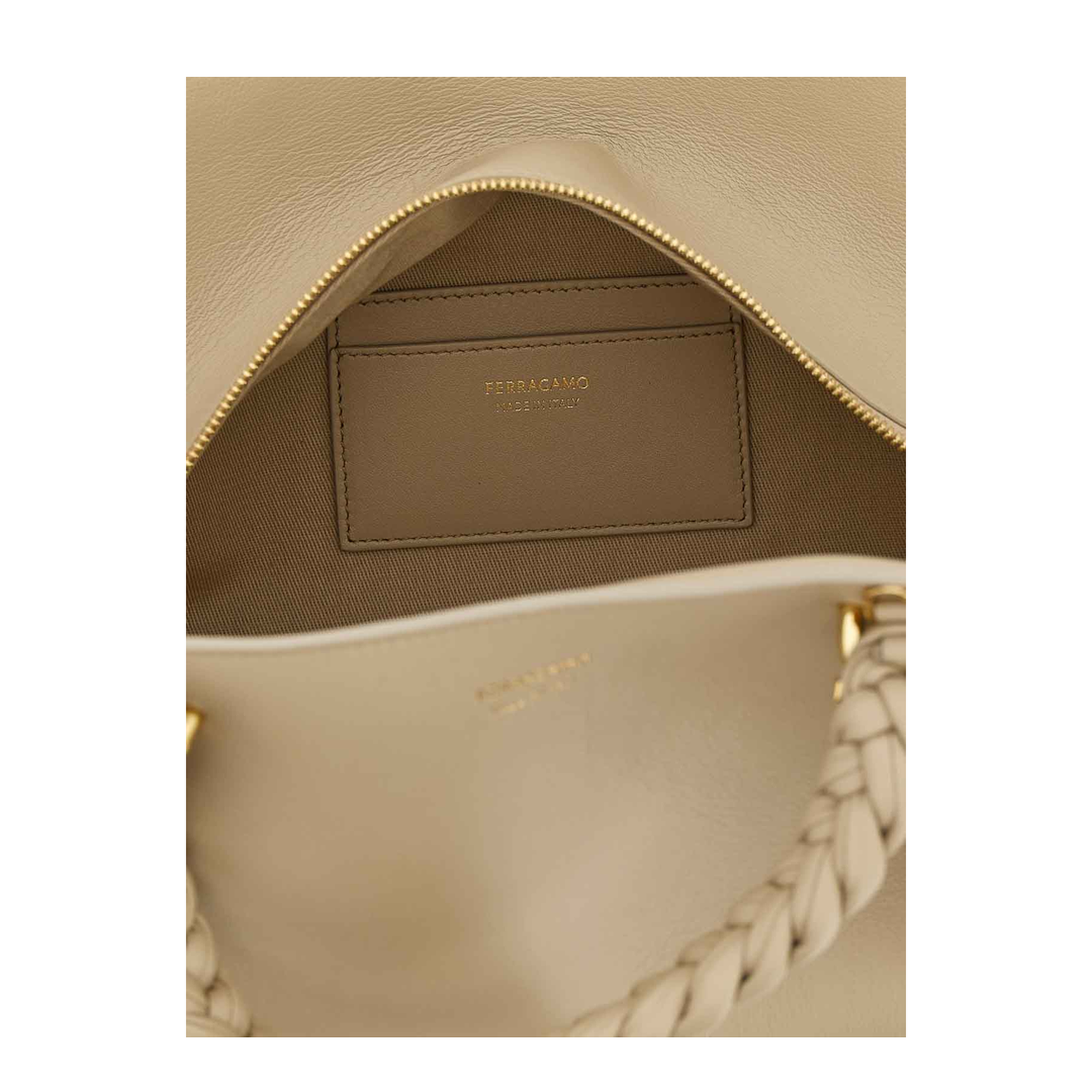 Handbag (M) Leather Beige