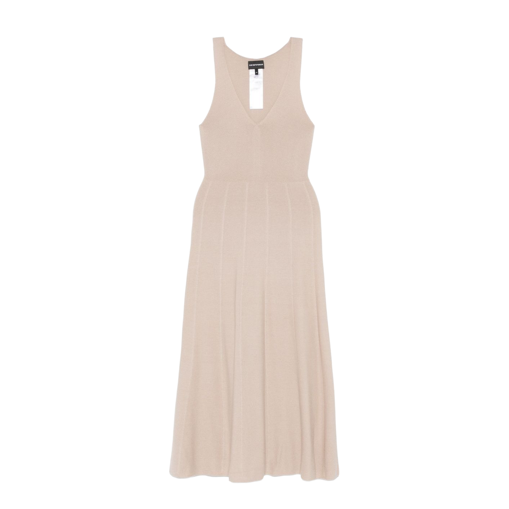 Sleeveless Flared Skirt Dress in Sesame Beige