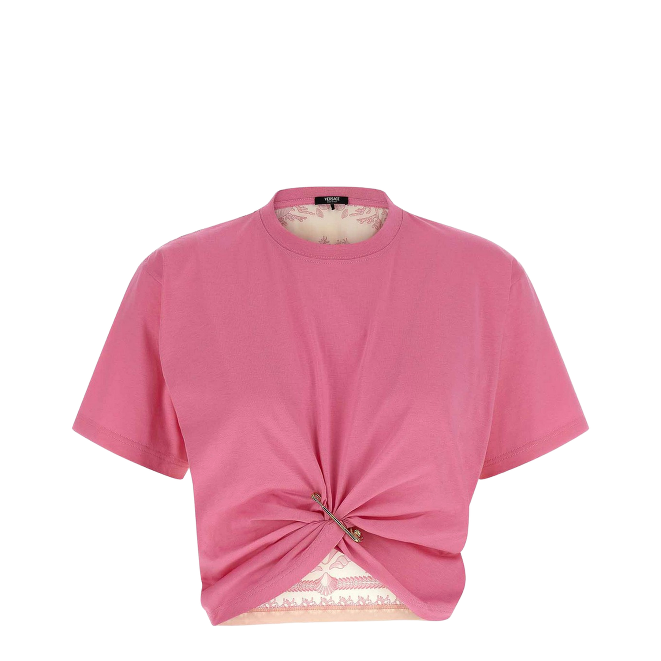 Pink T-Shirt Combined Fabrics