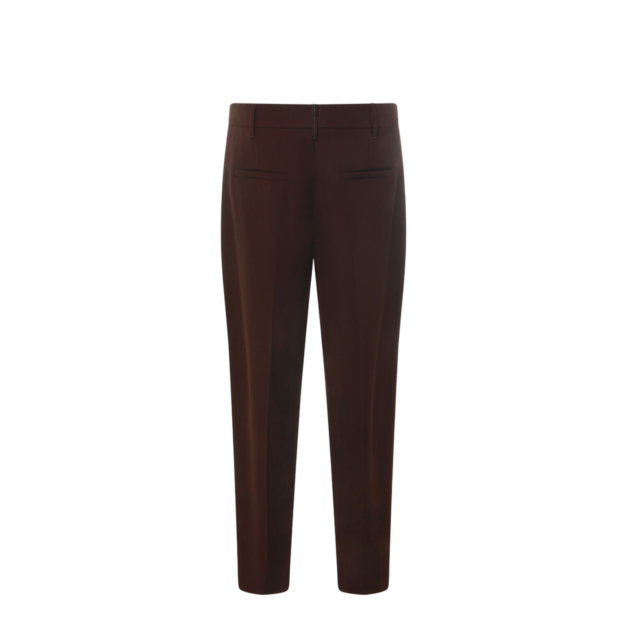 Wool Blend Trousers - Brown