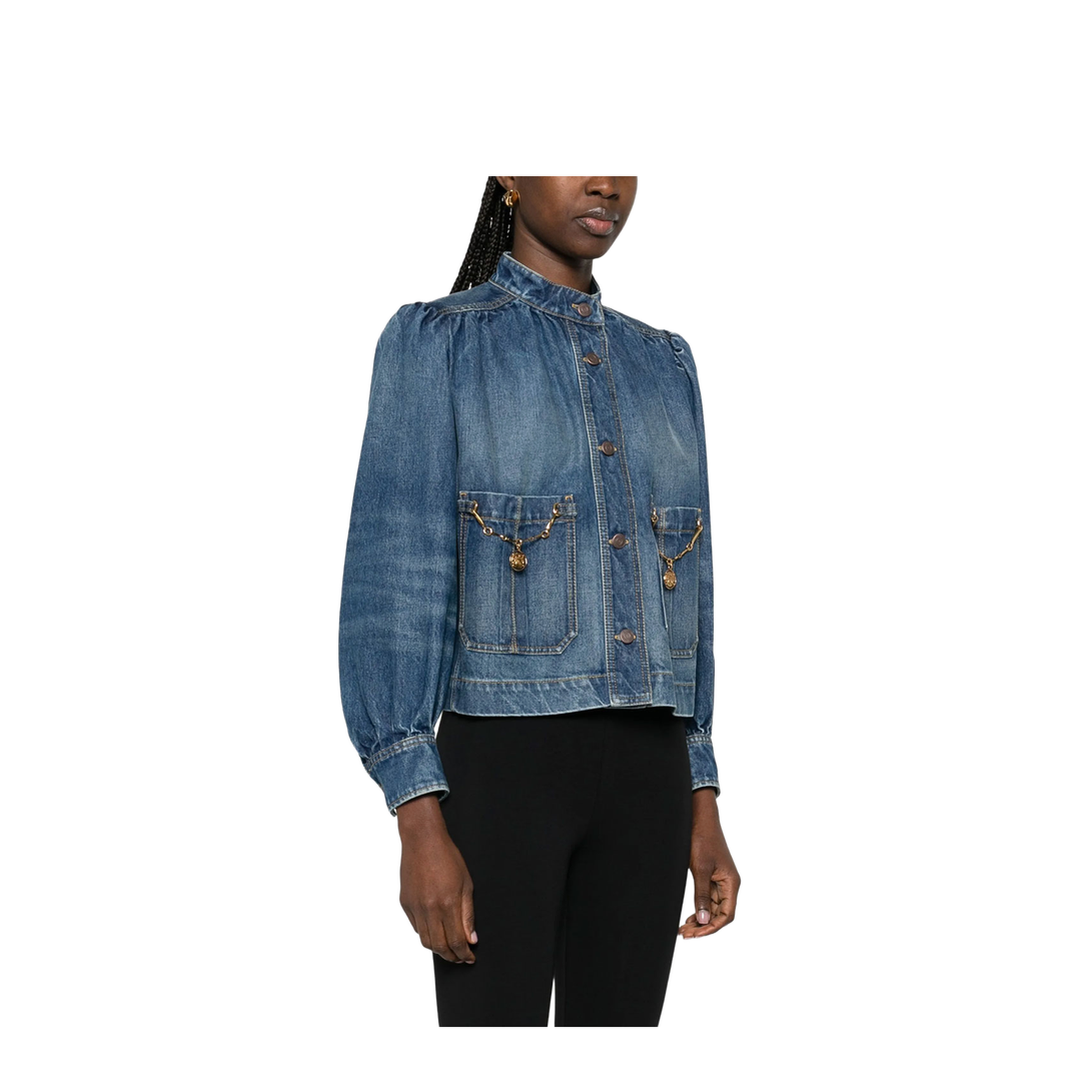 MAYFEYR - Chloè - High-Neck Gathered Denim Jacket - CH26SDV09258