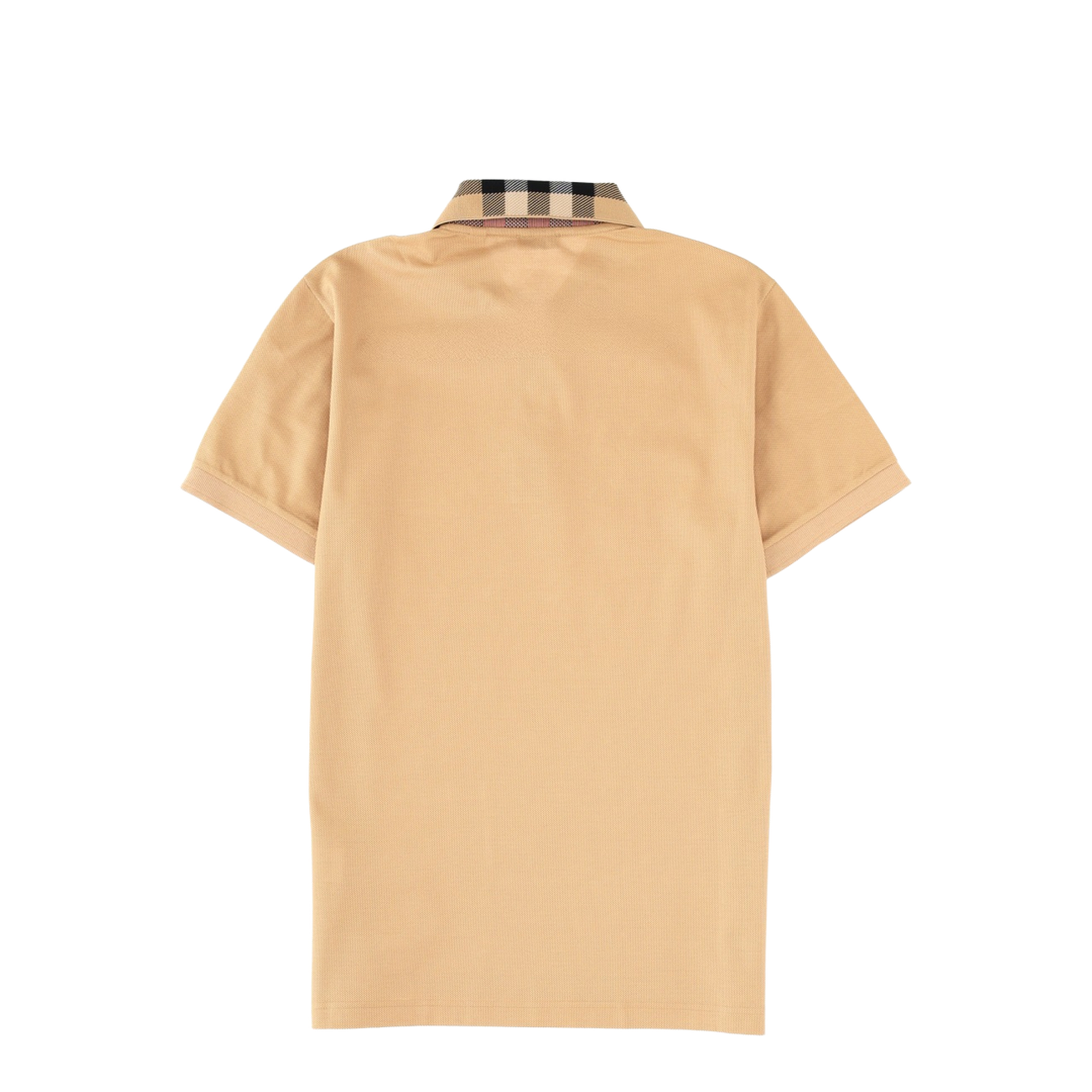 Check Collar Cotton Polo Shirt