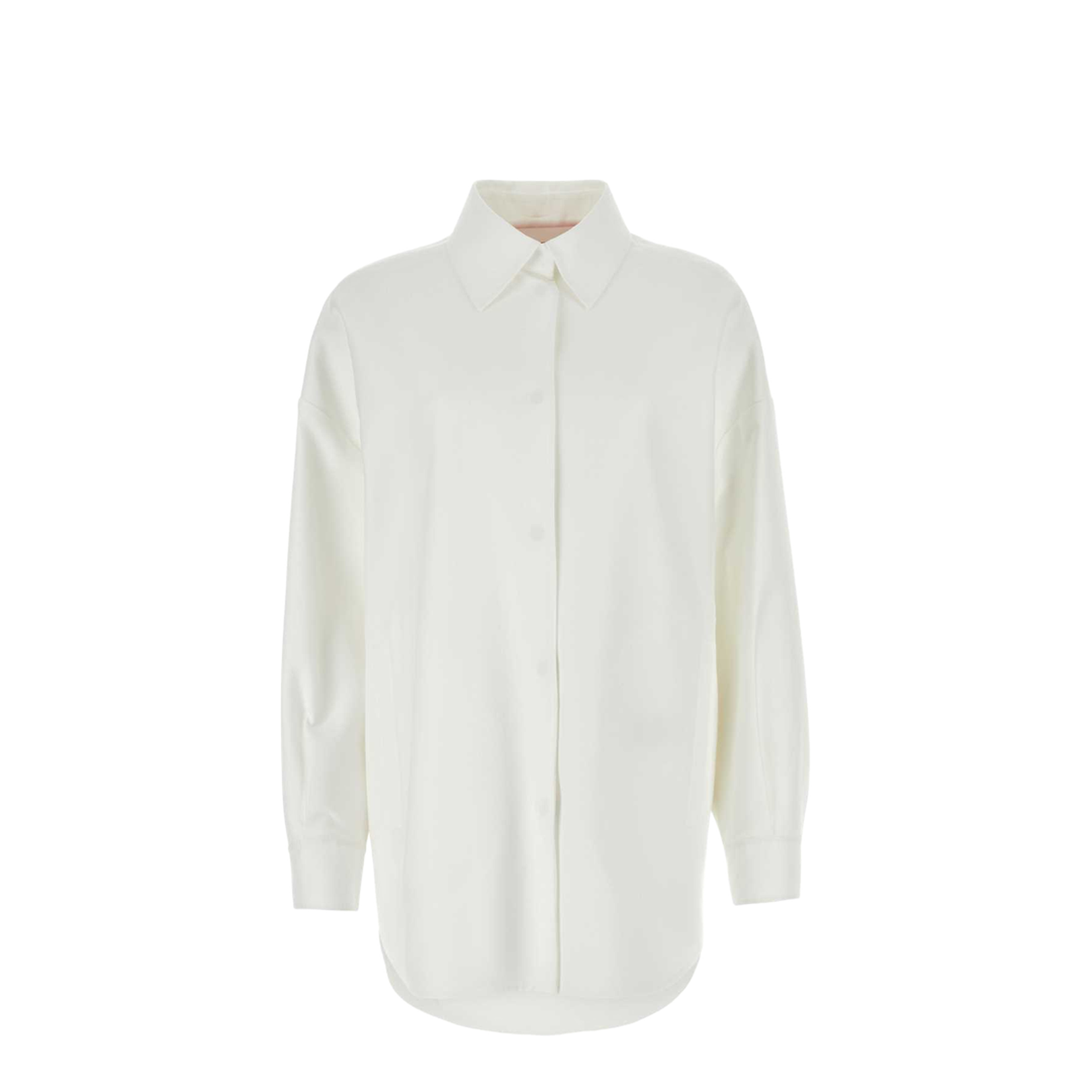 White Cotton Blend Oversize Shirt