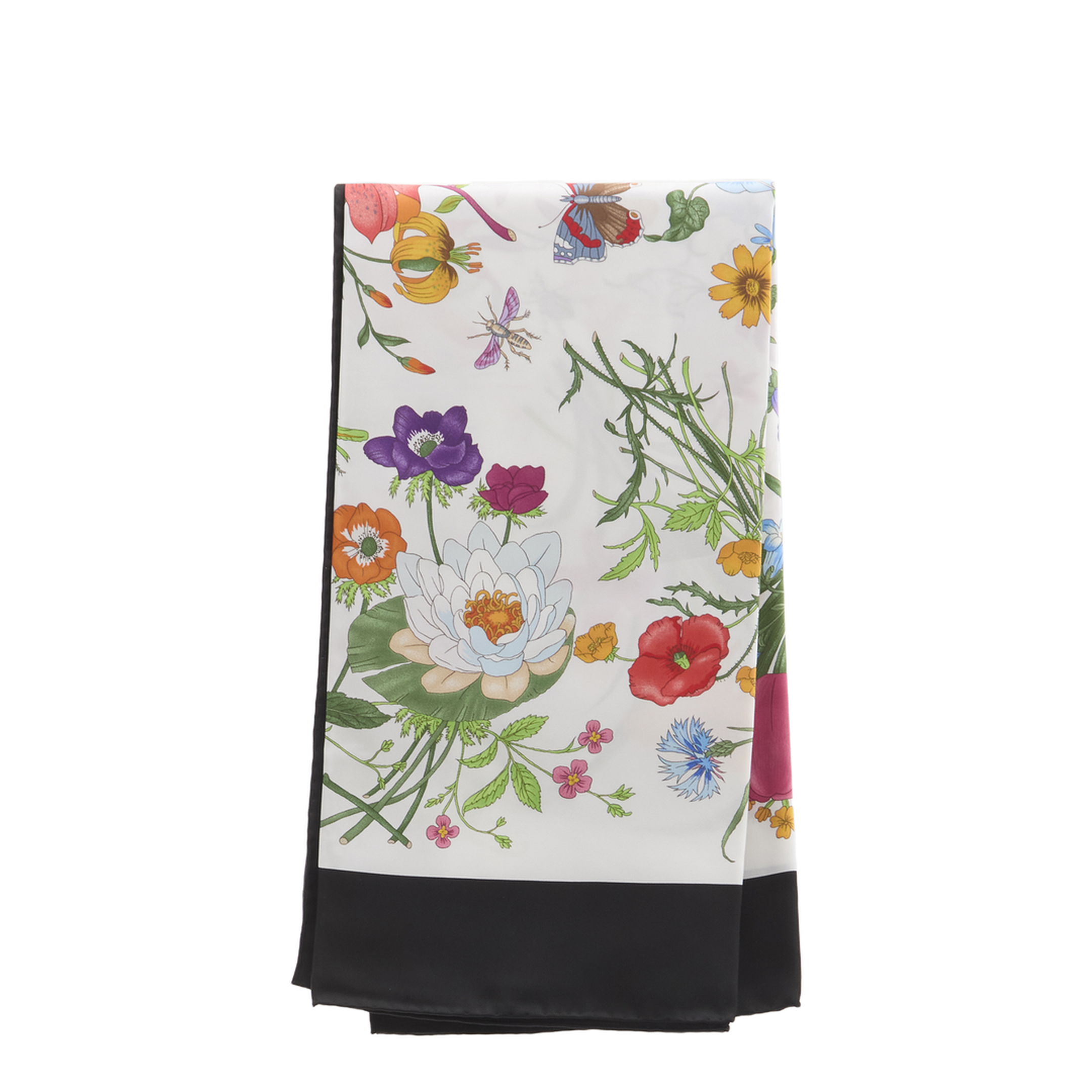 Printed Flora Silk Twill Carré